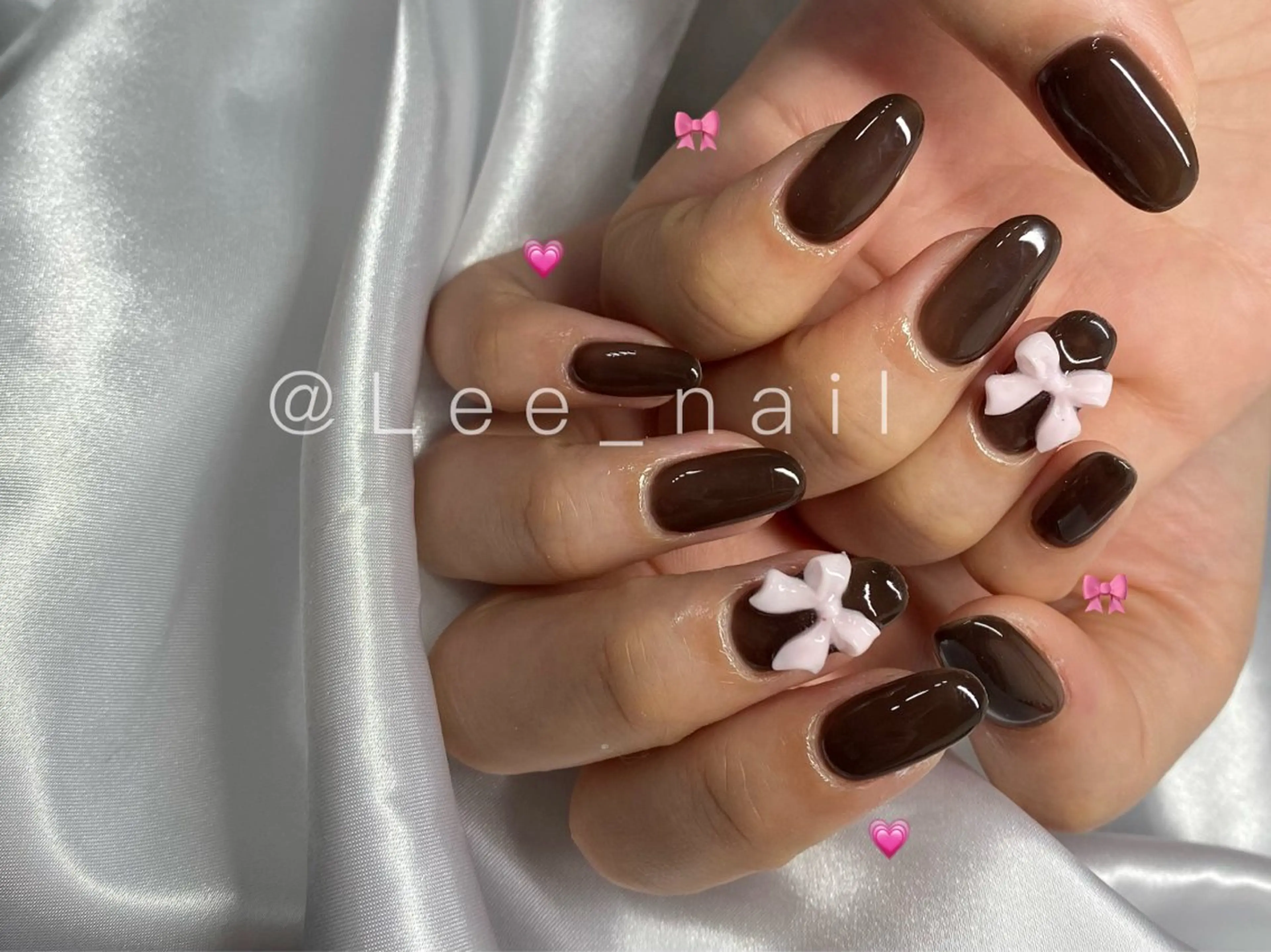 ネイル リボン ハンドネイル Lee_ nailのネイルデザイン