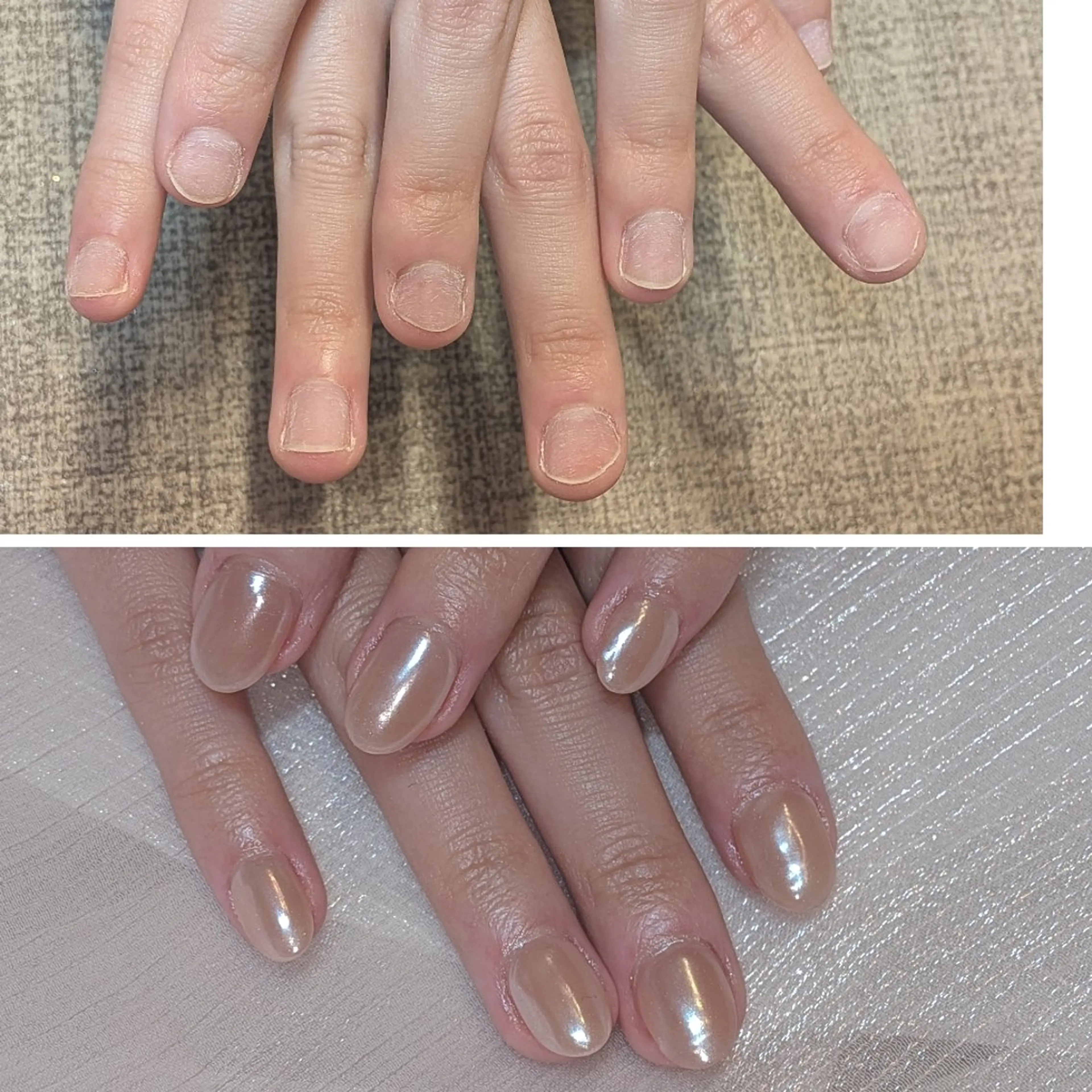 ネイル ジェルネイル オフィスネイル パラジェル ネイリストゆか💅 長さだし、深爪矯正のネイルデザイン