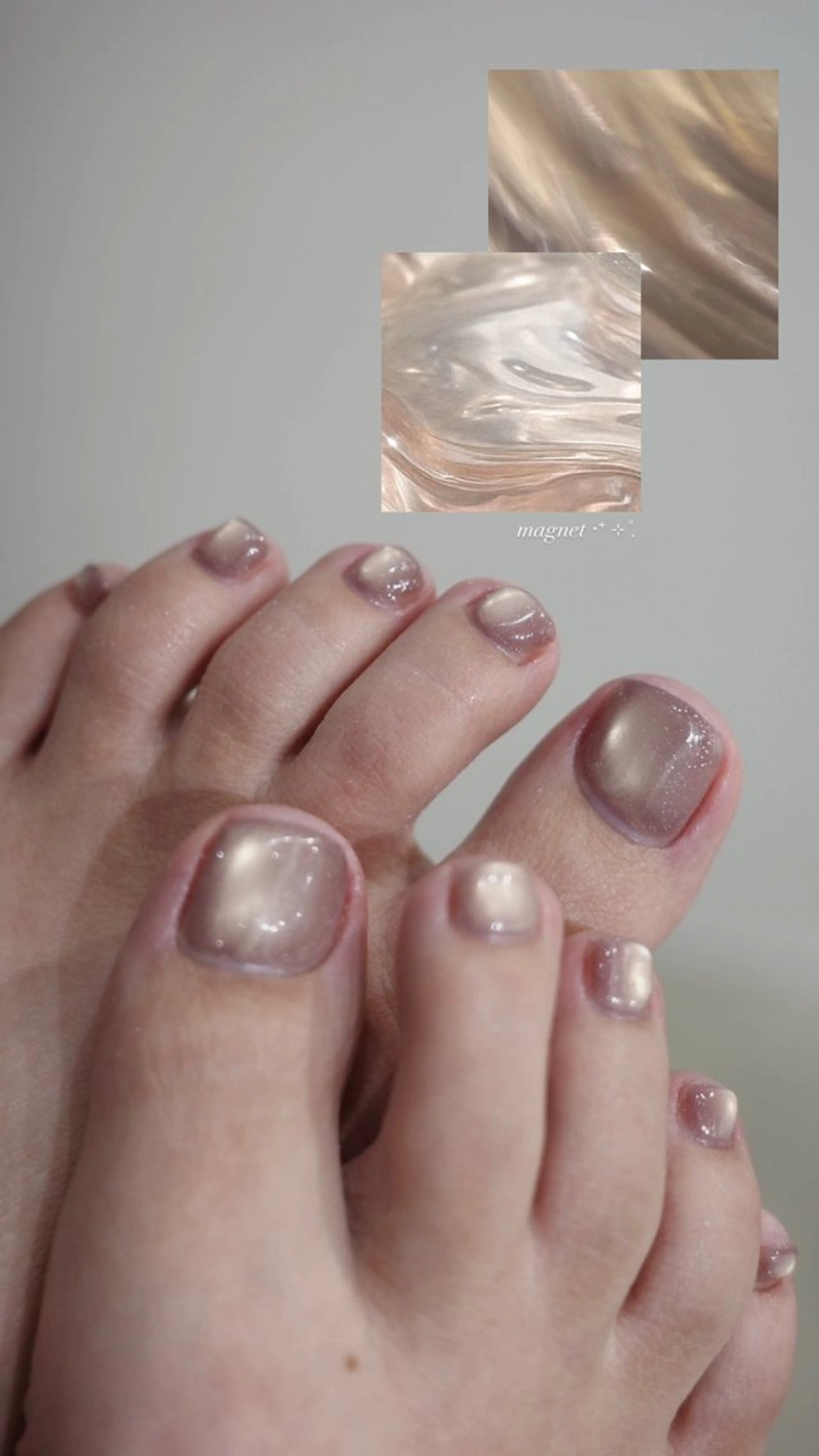 ネイル ブルー フットネイル ジェルネイル 氷ネイル・うるうるネイル マグネットネイル momoka ネイル/ 青山のネイルデザイン