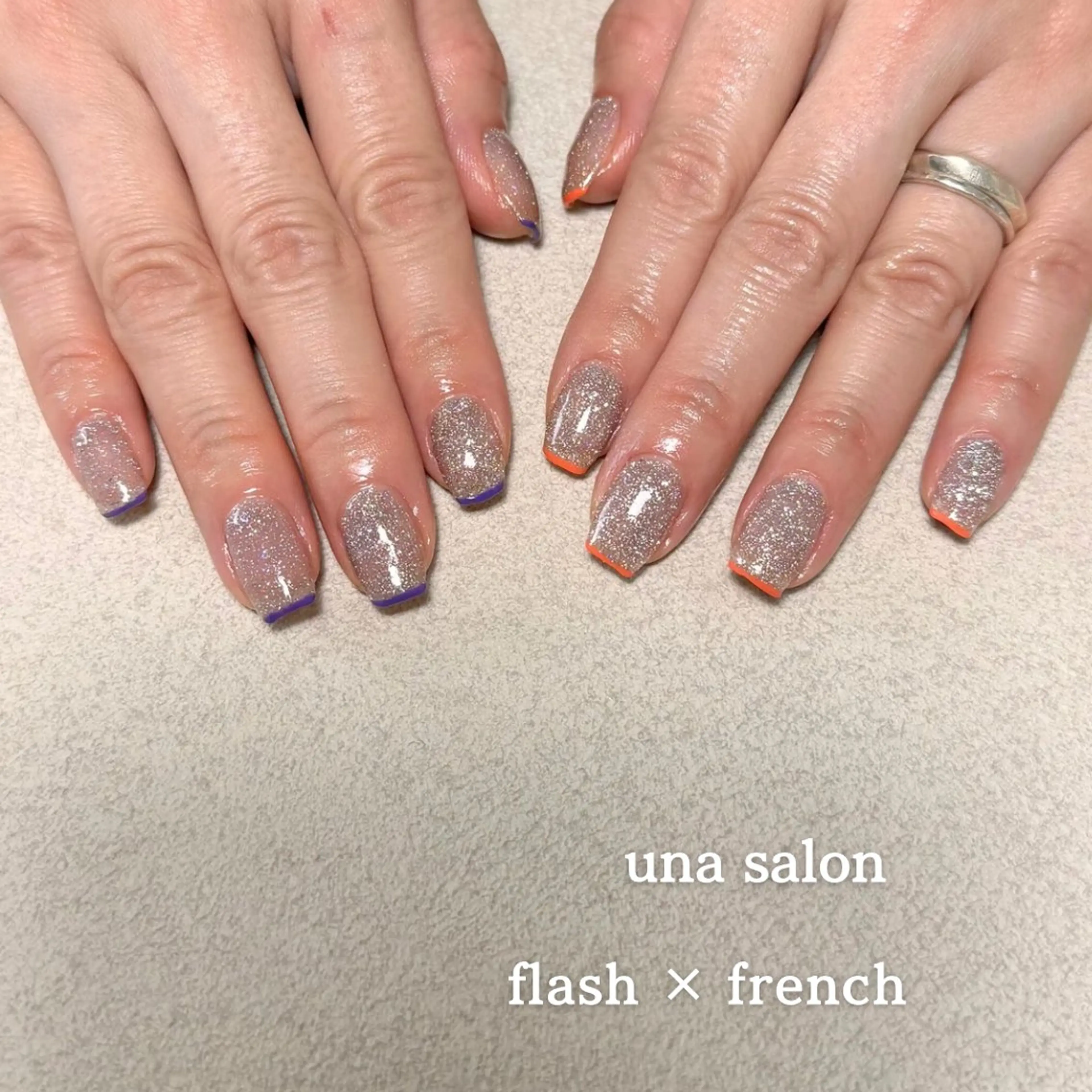 ネイル フラッシュネイル フレンチネイル una salon / ネイル&顔脱毛のエステ・リラクイメージ