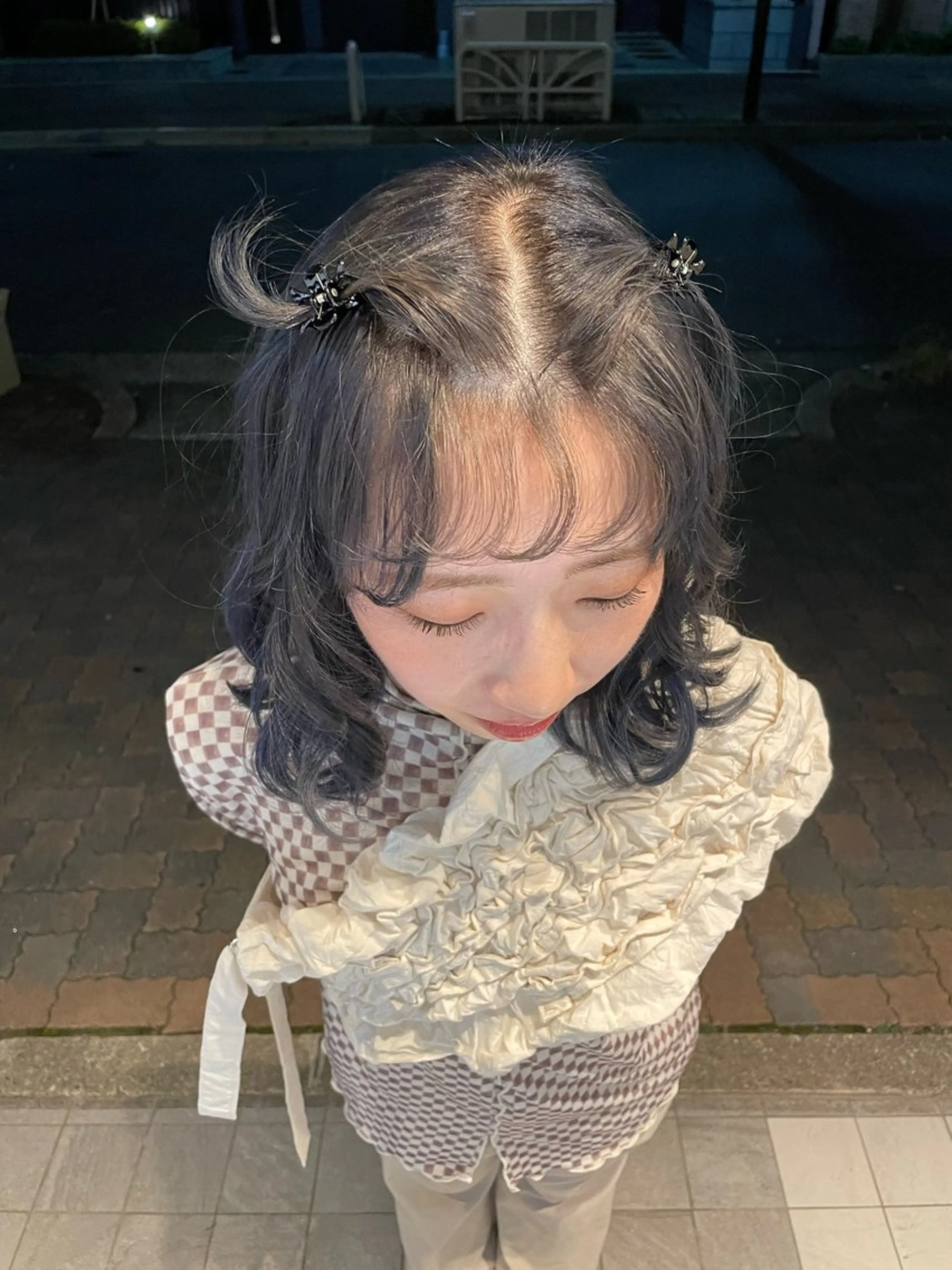 ミディアム カラー ヘアアレンジ ブリーチ 透明感カラー 菱田 愛果のヘアスタイル