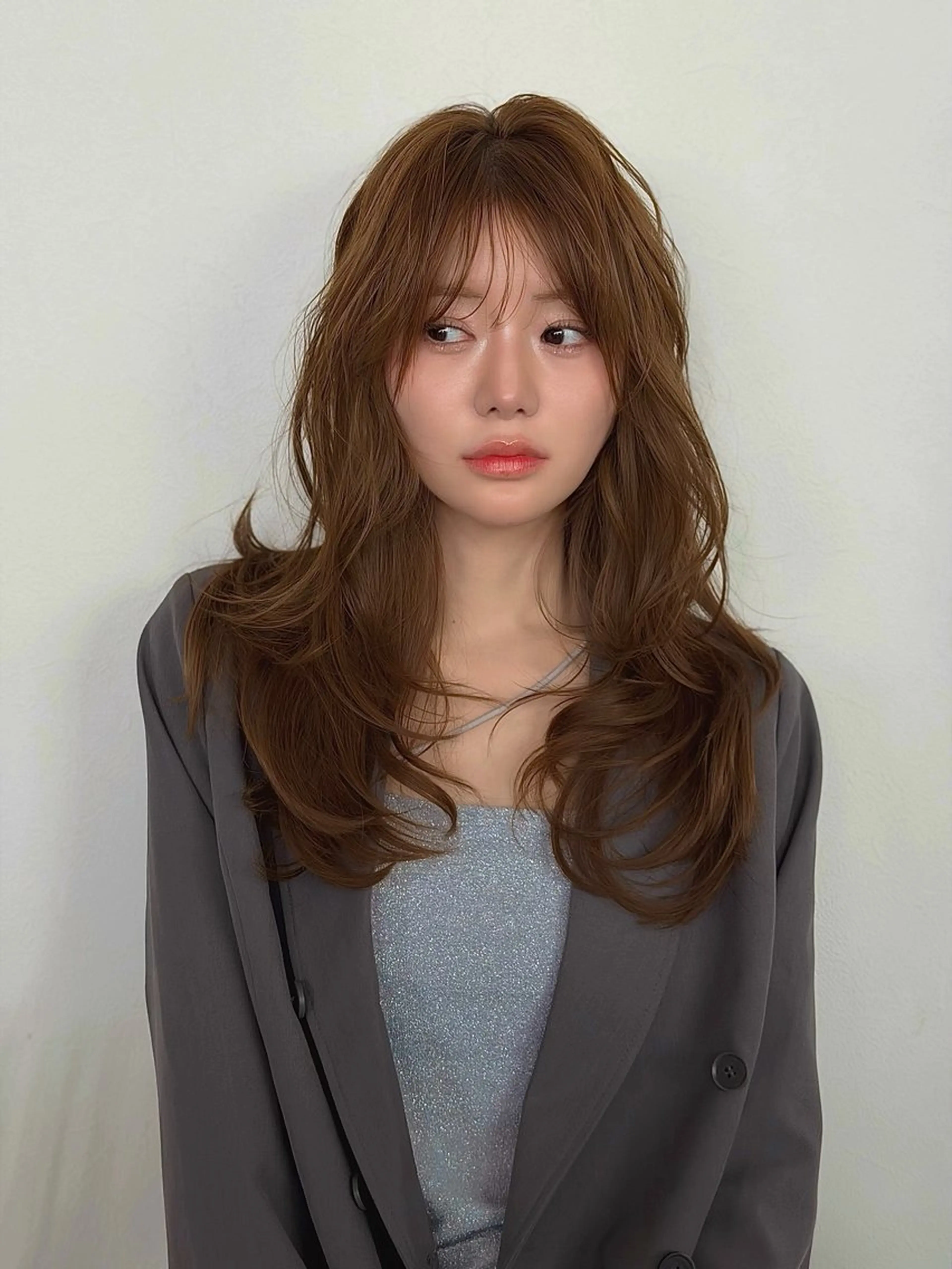 セミロング レイヤーカット カット ヘアカラー トリートメント ✨透明感カラー/縮毛 恵比寿HAYATO✨のヘアスタイル