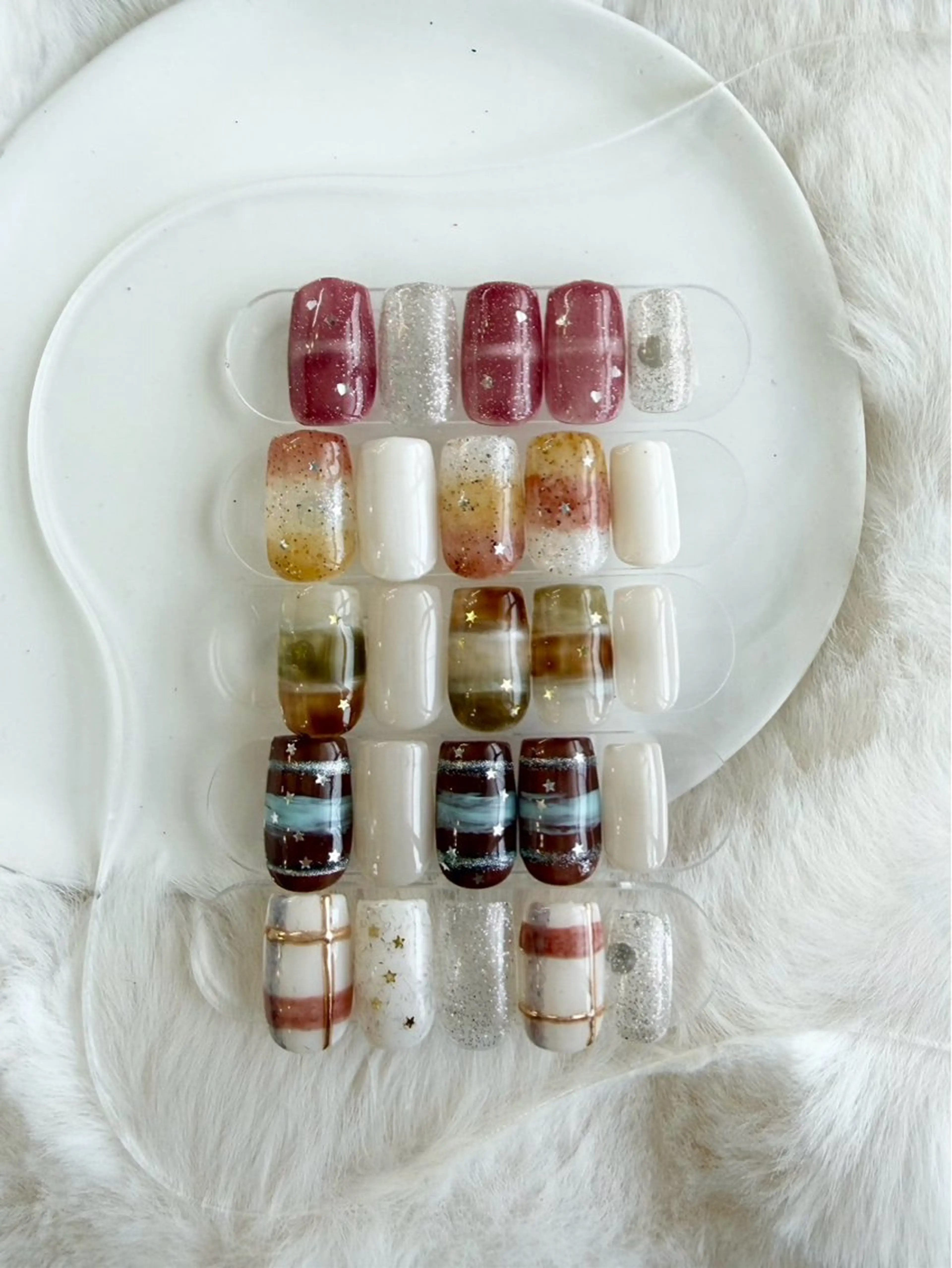 【オフ有り】ふわもこニットネイル🧶の写真