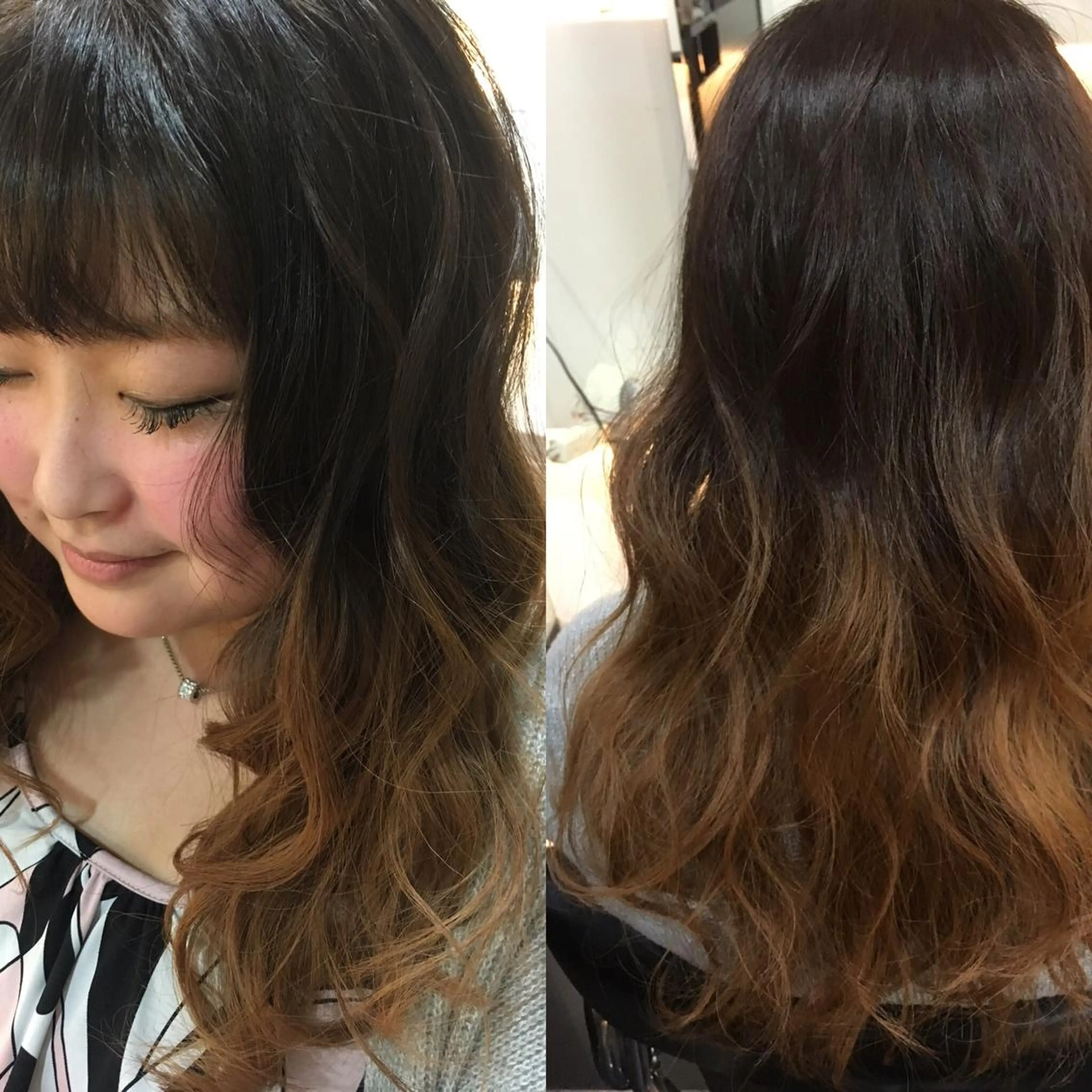 セミロング カラー グラデーションカラー 早川 真幸のヘアスタイル