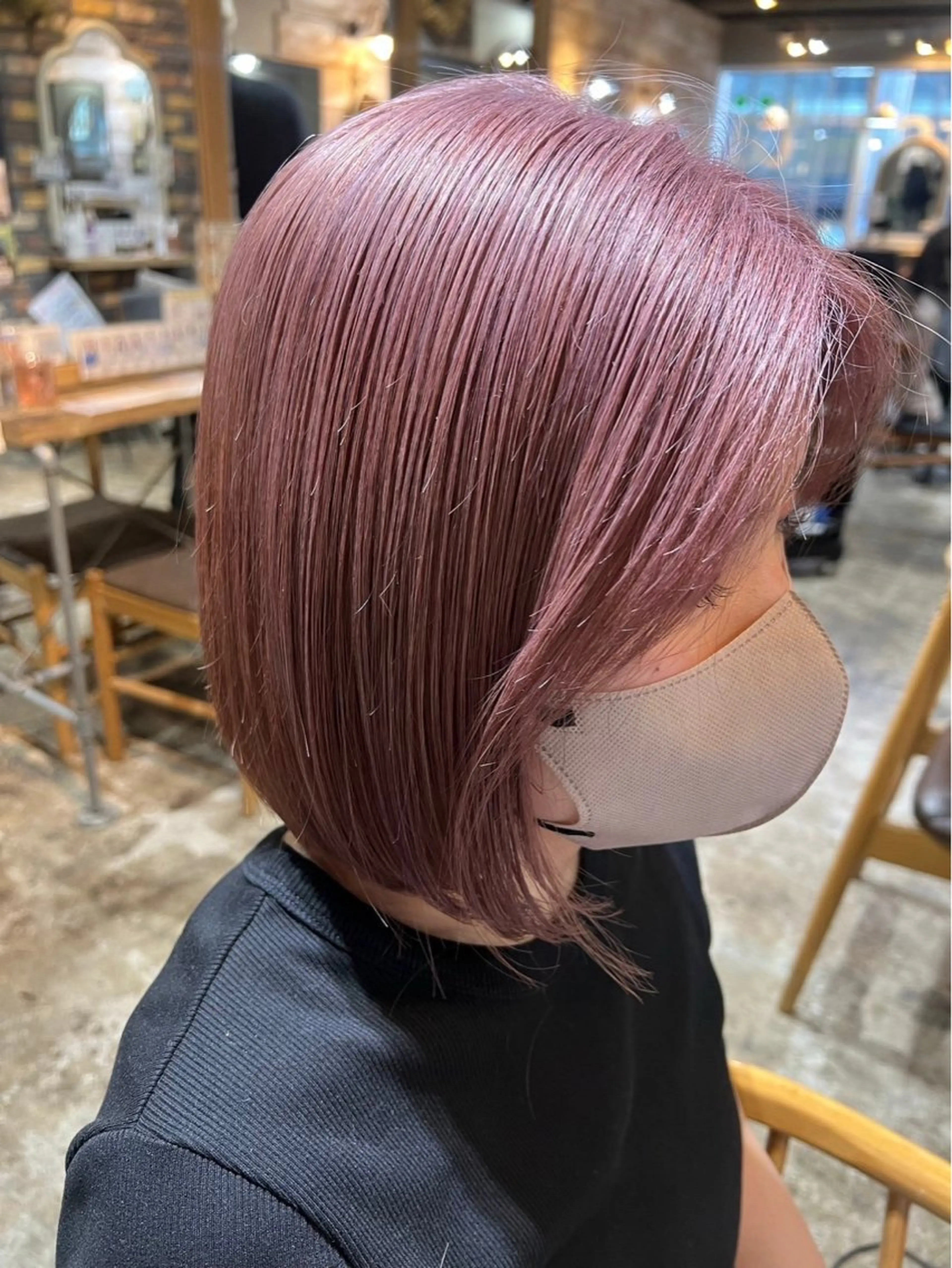 ミディアム カラー カット ヘアカラー トリートメント ツキノキ ミナのヘアスタイル