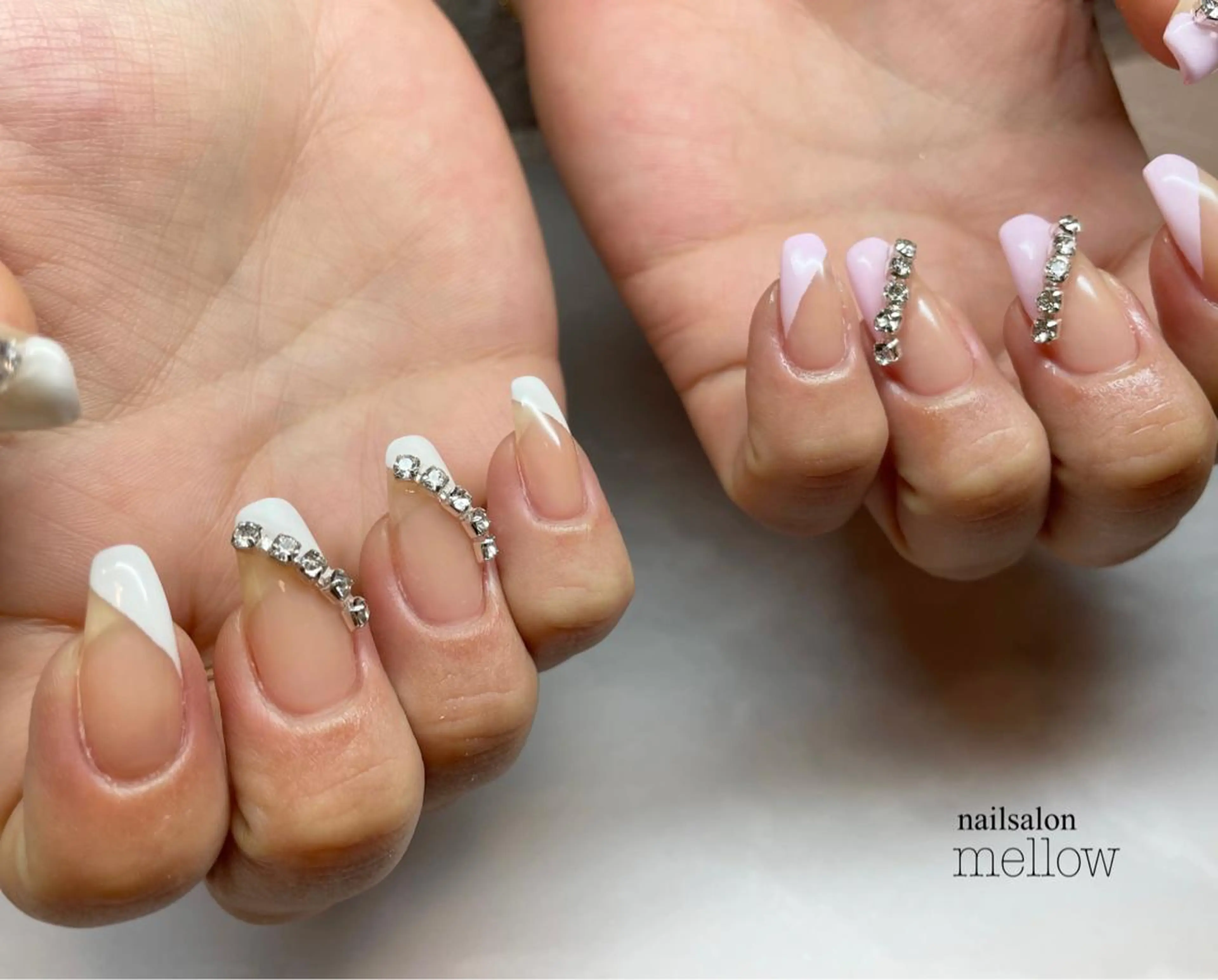 ネイル フレンチネイル 持ち込み 斜めフレンチ 大山 浩美のネイルデザイン