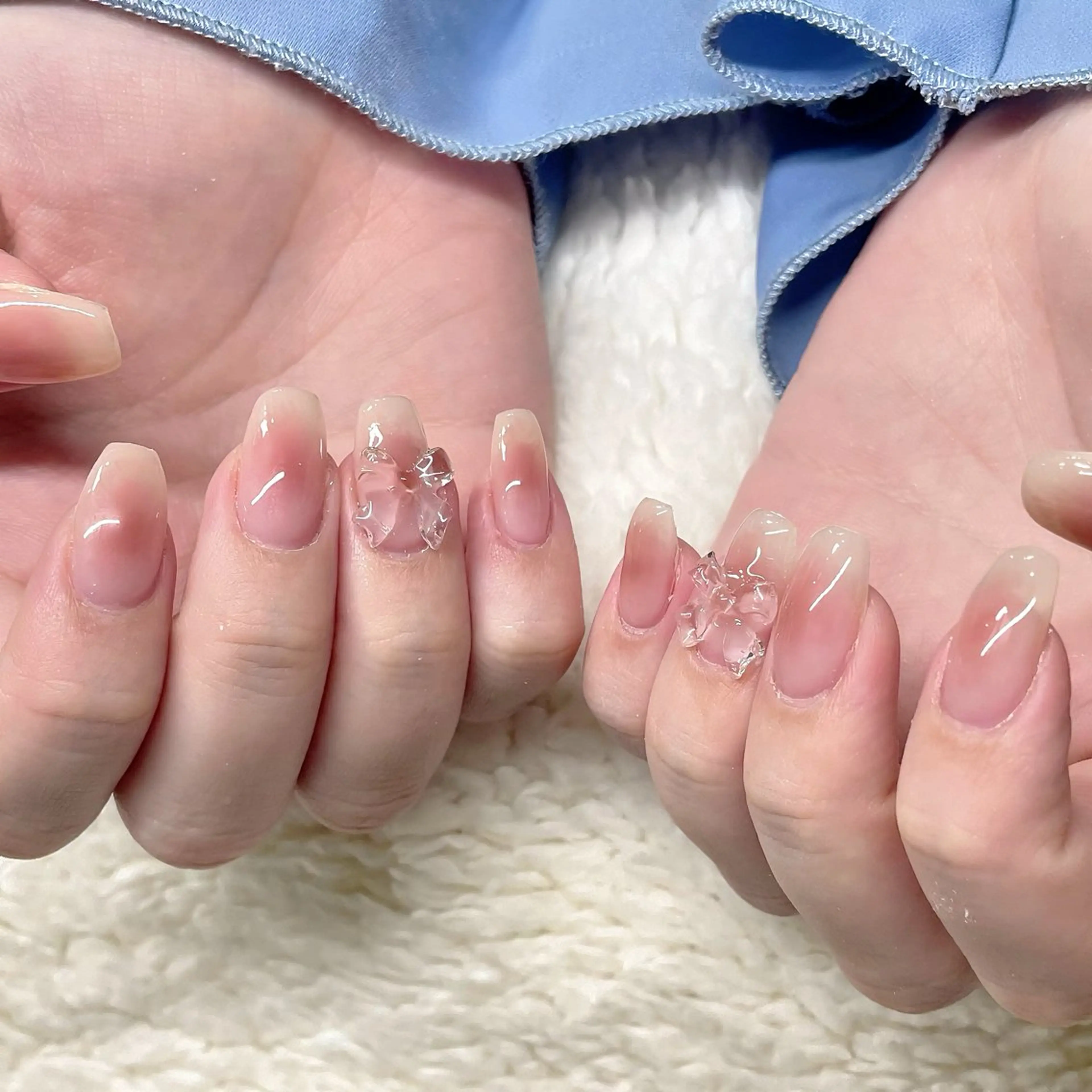 ネイル オーロラネイル チークネイル フレンチネイル マグネットネイル ピンク ハンドネイル 🫧OPELIA NAIL渋谷🫧のネイルデザイン