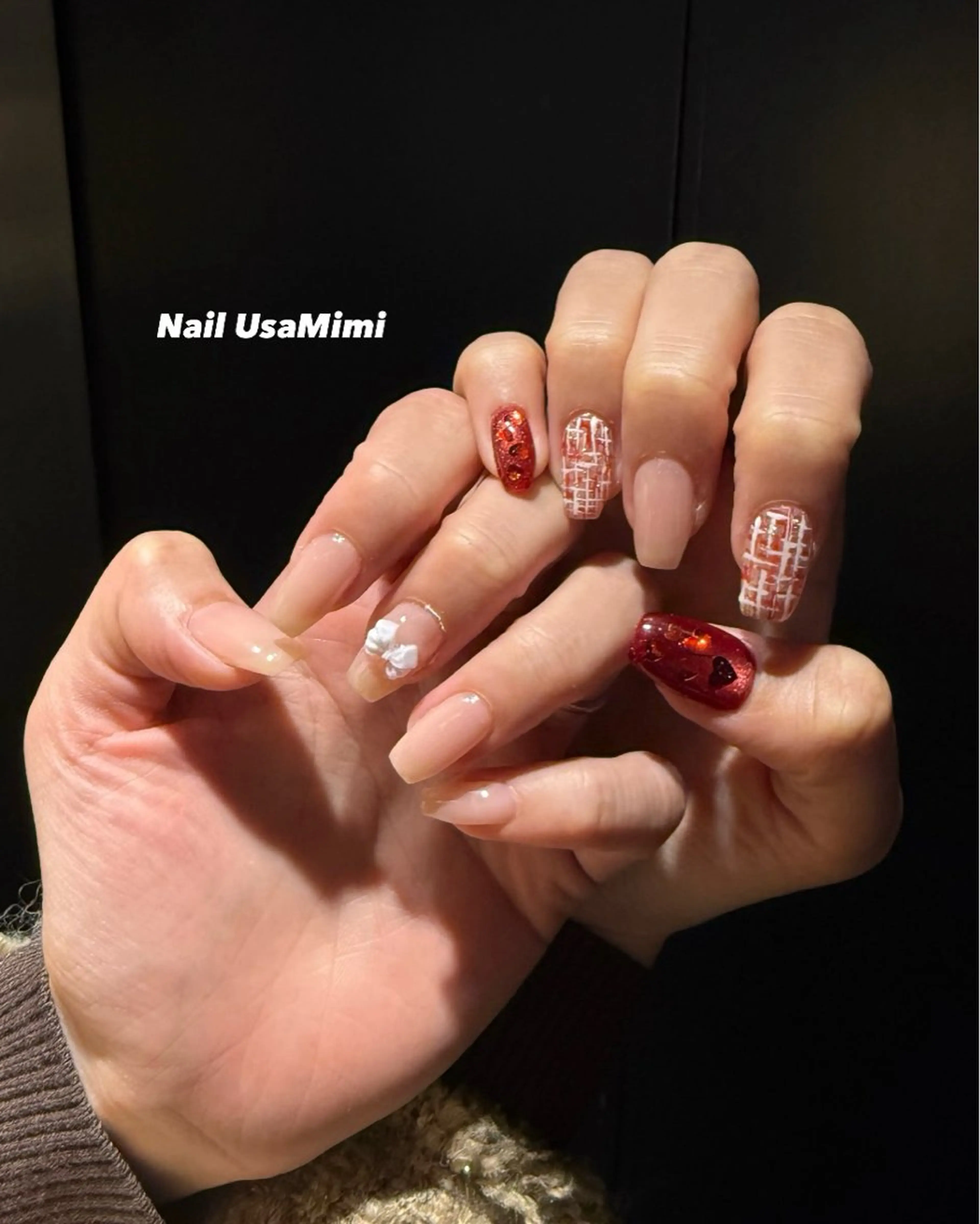 ネイル アートネイル ジェルネイル 氷ネイル・うるうるネイル 韓国ネイル マグネットネイル ハンドネイル 本町ネイルNail UsaMimiのネイルデザイン