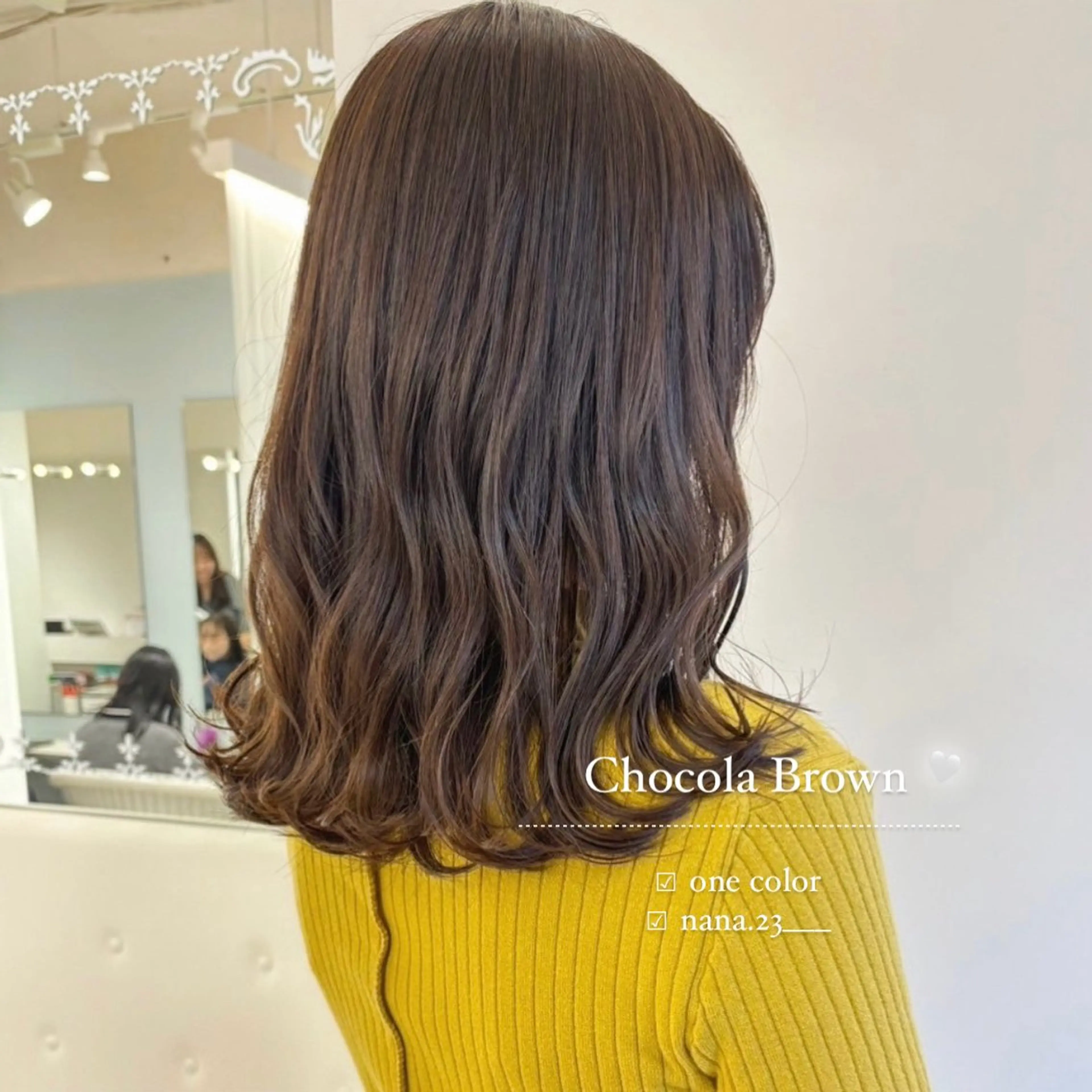 セミロング カラー ブラウンカラー ショコラブラウン ParveMix￤ 出石 菜々🥂のヘアスタイル