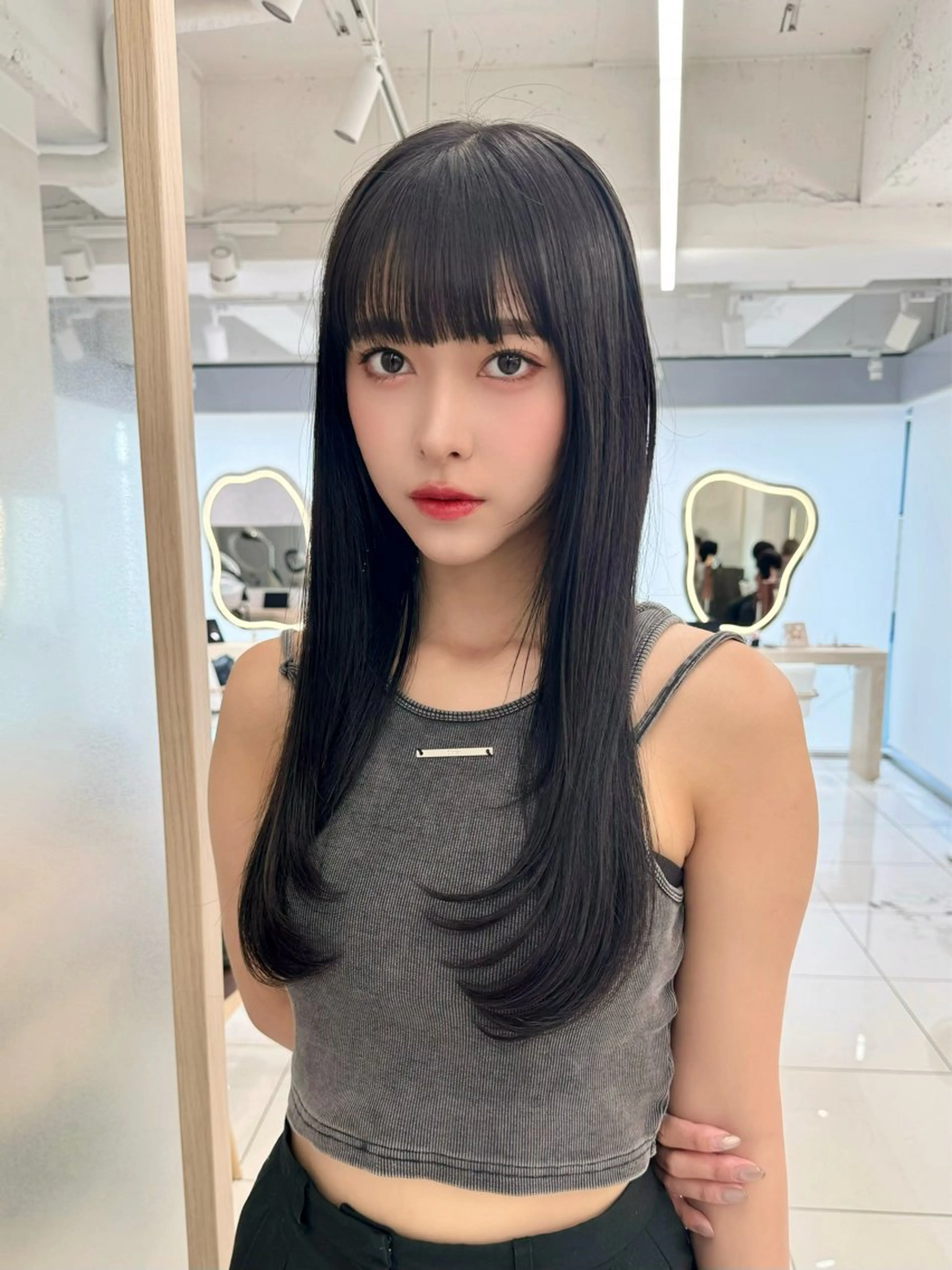 ロング レイヤー/韓国/ 顔周り/しんやのヘアスタイル