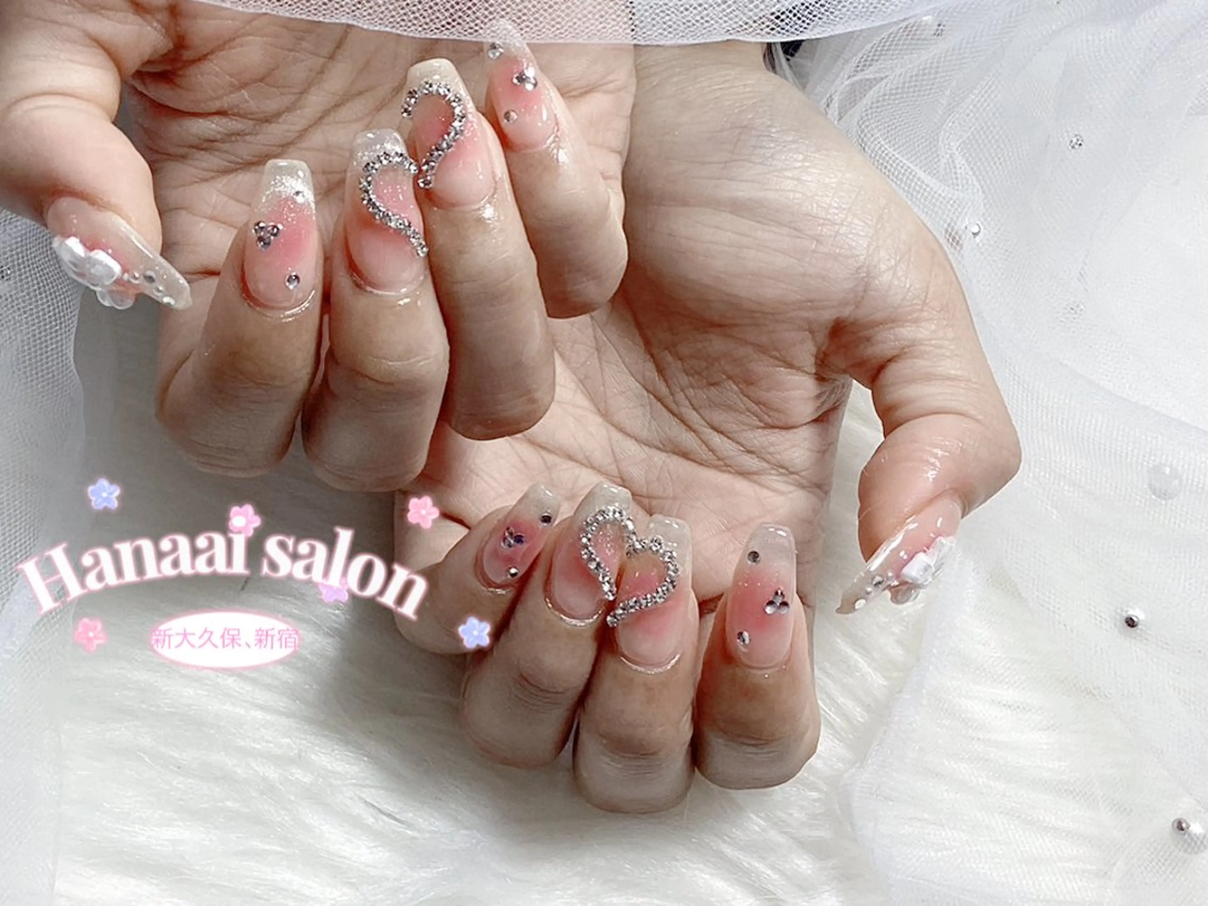 セミロング ハンドネイル Hanaai Salon新大久保店のネイルデザイン