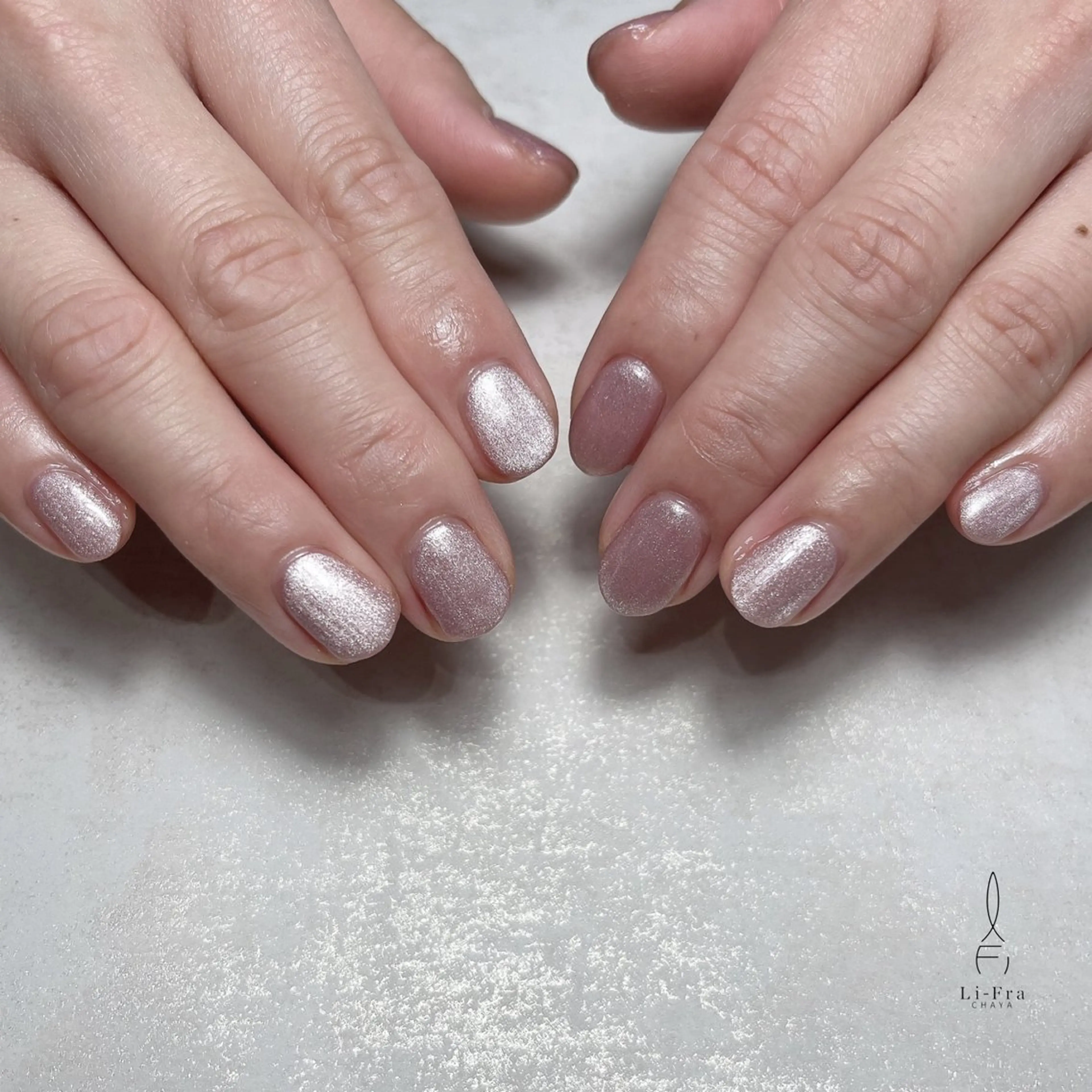 ネイル ピンク ハンドネイル フットネイル Li-Fra 神野さやのネイルデザイン