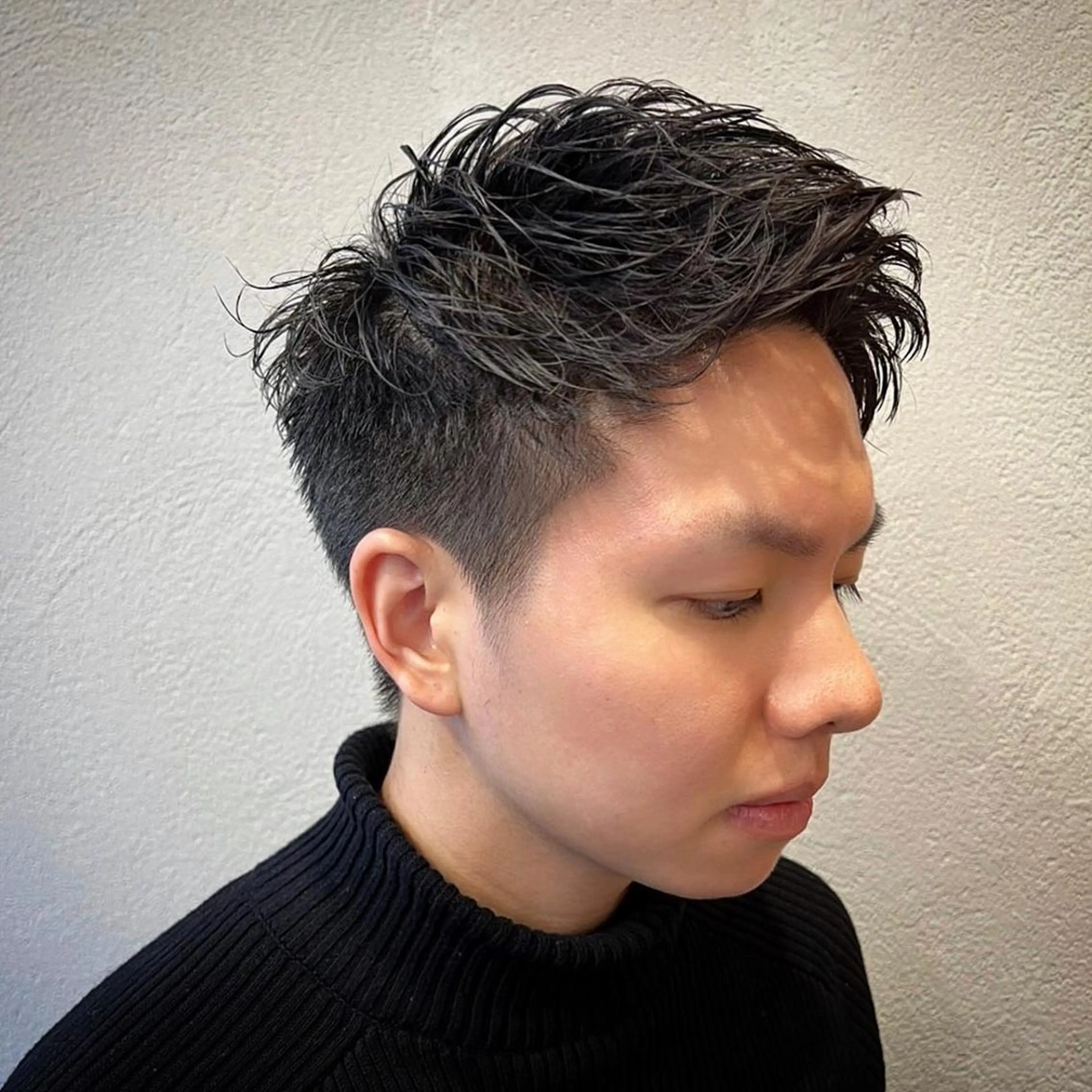 ショート カラー パーマ メンズ モヒカン メンズ特化/パーマ/ メッシュ/竜成のヘアスタイル