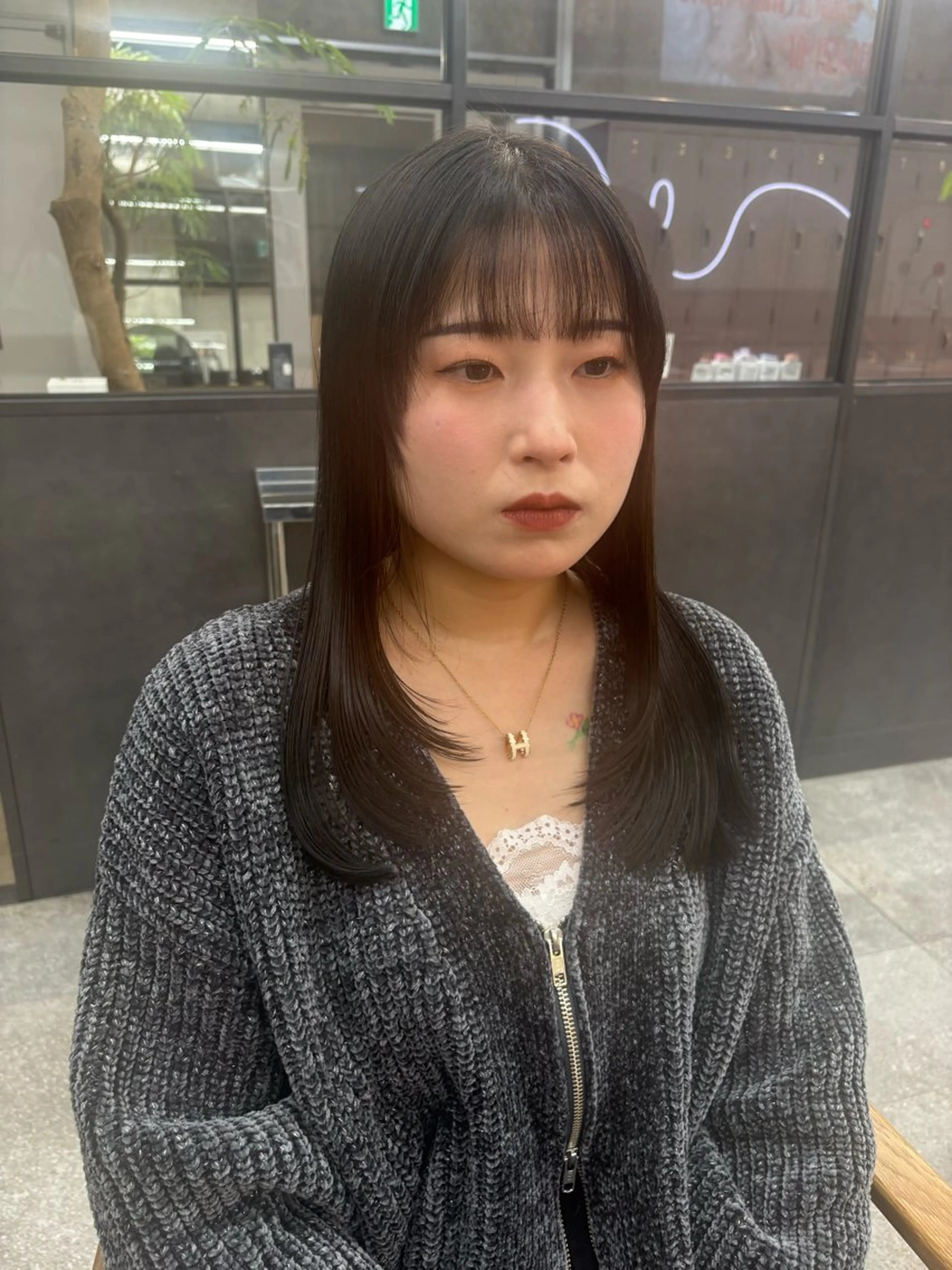 ミディアム 愛加パーマ ボブ・ピンクカラーのヘアスタイル