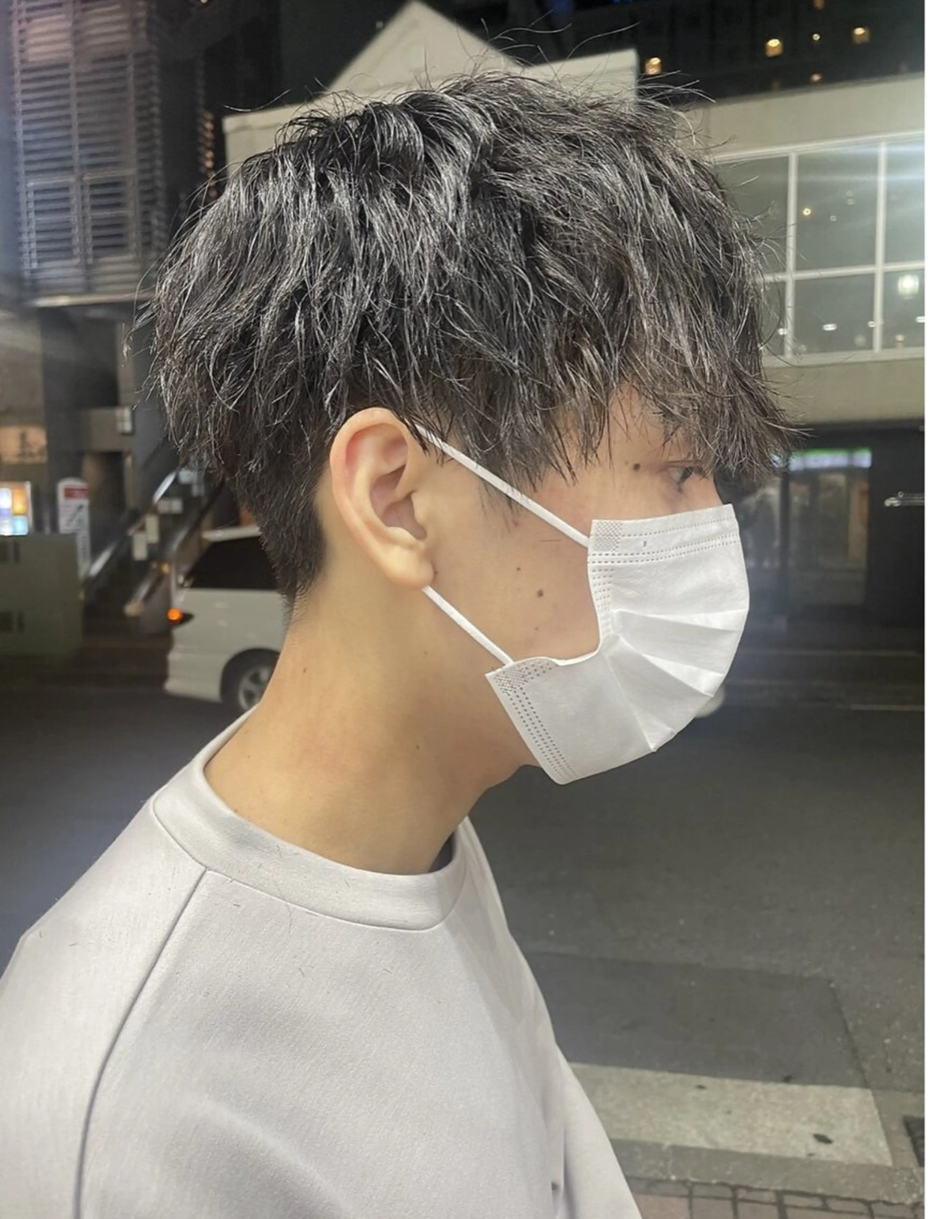 ショート カラー パーマ メンズ メンズブリーチ メンズハイトーン メンズインナーカラー ブリーチ ケアブリーチ Rei/ 縮毛矯正/ ハイライトカラー募集のヘアスタイル