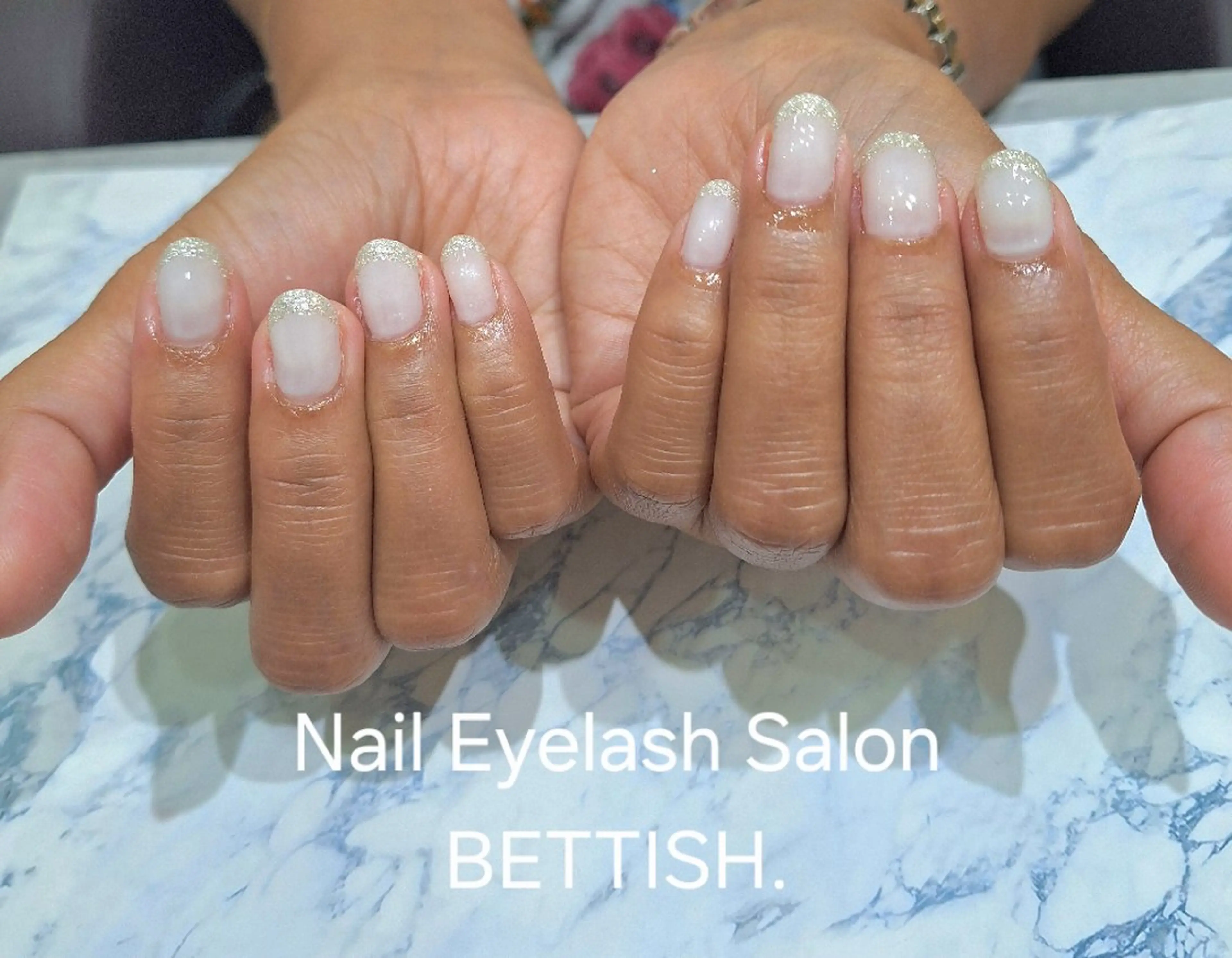 ネイル フレンチネイル ラメ(グリッター) ハンドネイル BETTISH　 　AIRIのネイルデザイン