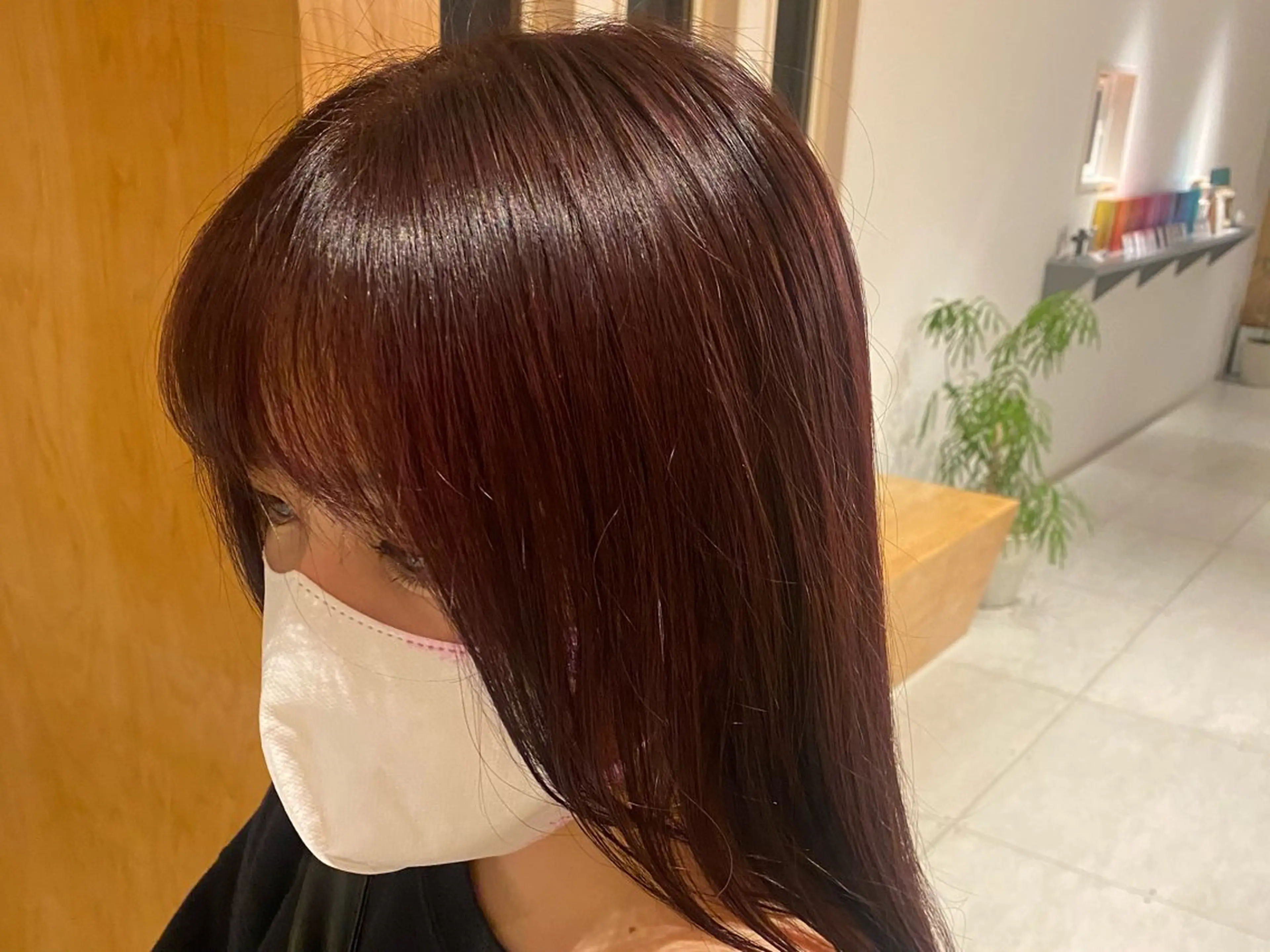 セミロング カラー ブリーチなしカラー/ 顔周りレイヤーのヘアスタイル