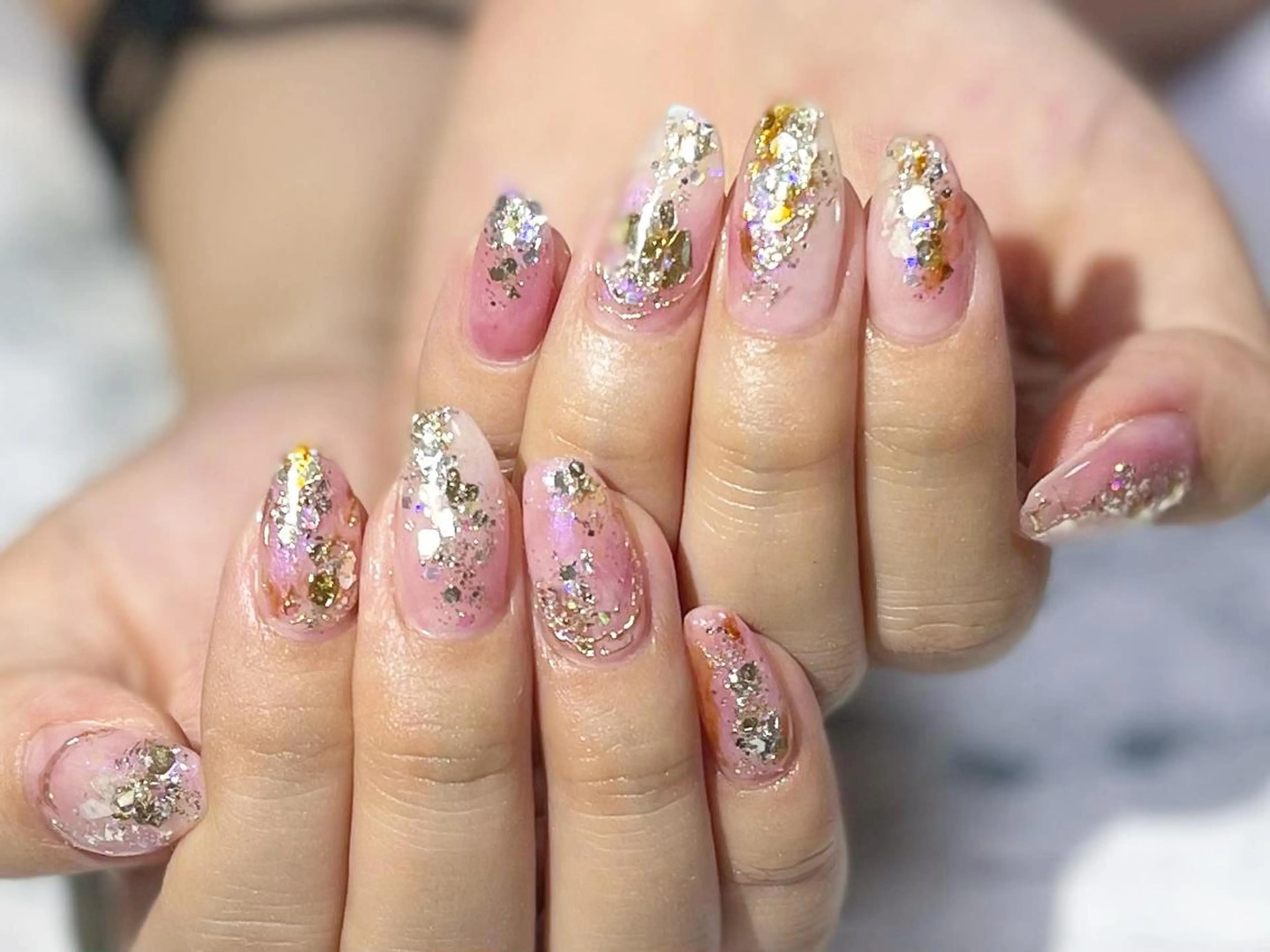 ネイル フットネイル キラキラネイル ニュアンスネイル シンプルネイル 春ネイル ネイル フフラ所属・nail fufla ♡yamane♡のネイルデザイン