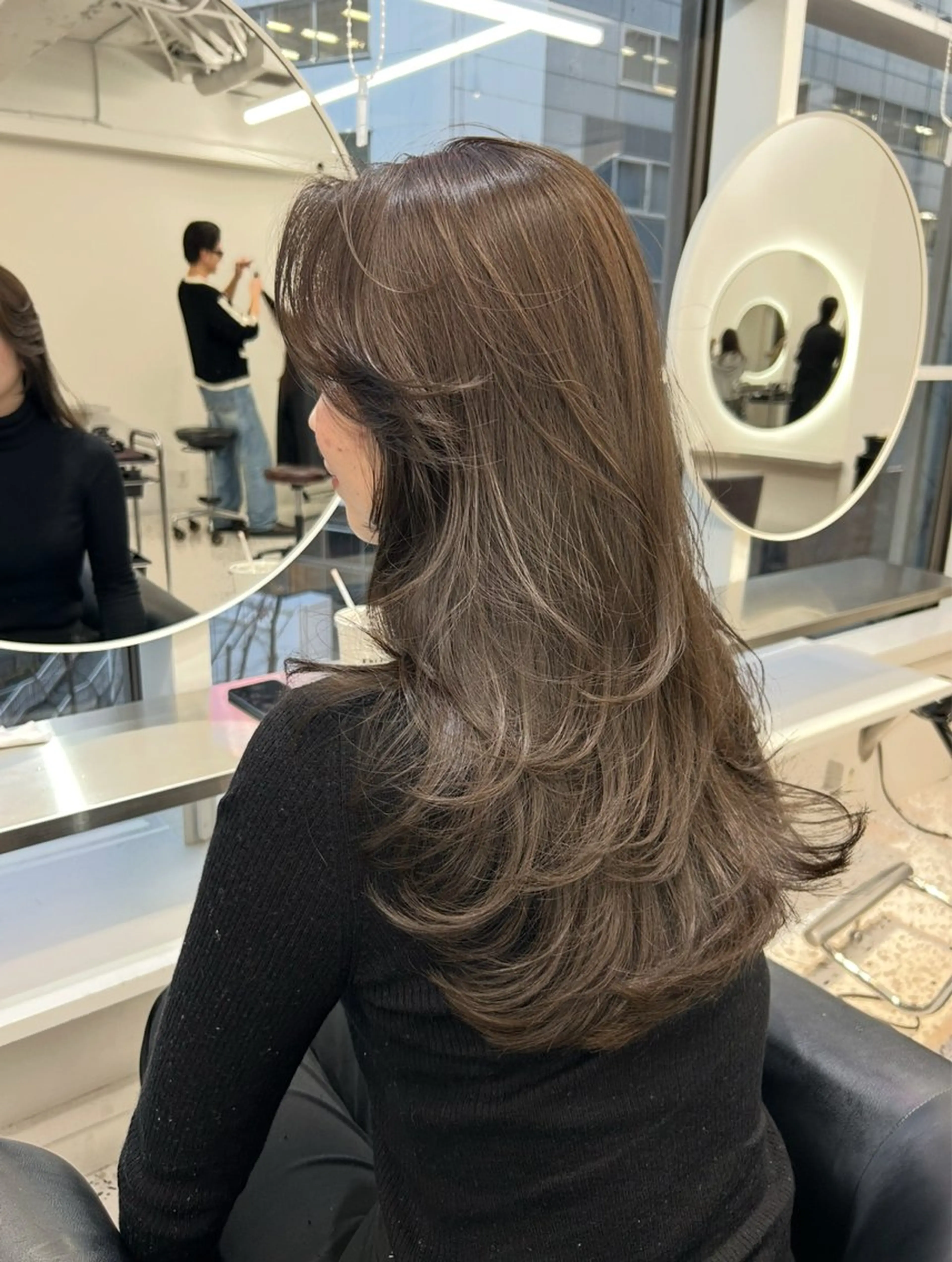 ロング カラー レイヤーカット ロング カット ヘアカラー トリートメント ❄️暗髪/透明感❄️ /reyのヘアスタイル