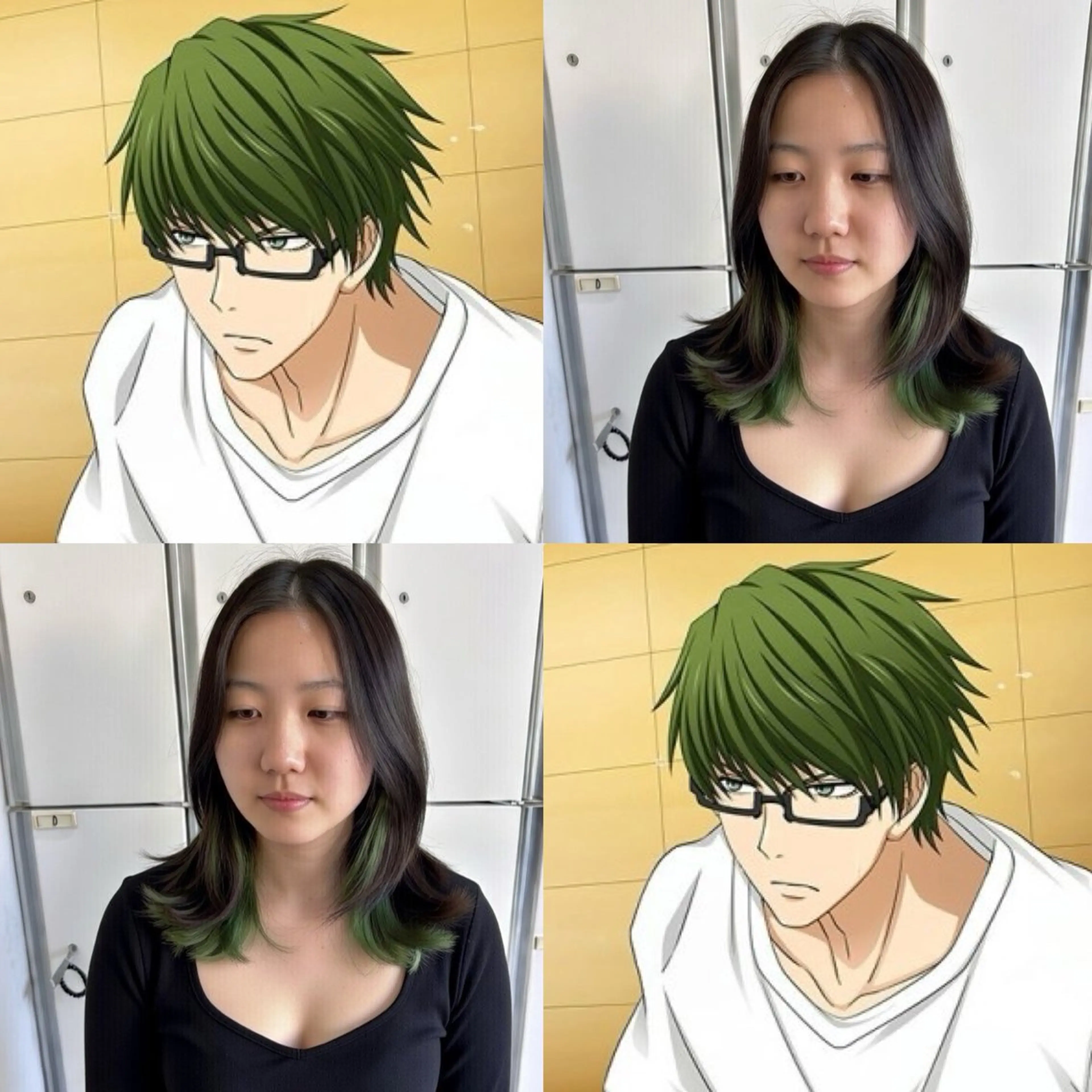 セミロング カラー インナー/2次元/ 推しカラー/しゅうとのヘアスタイル