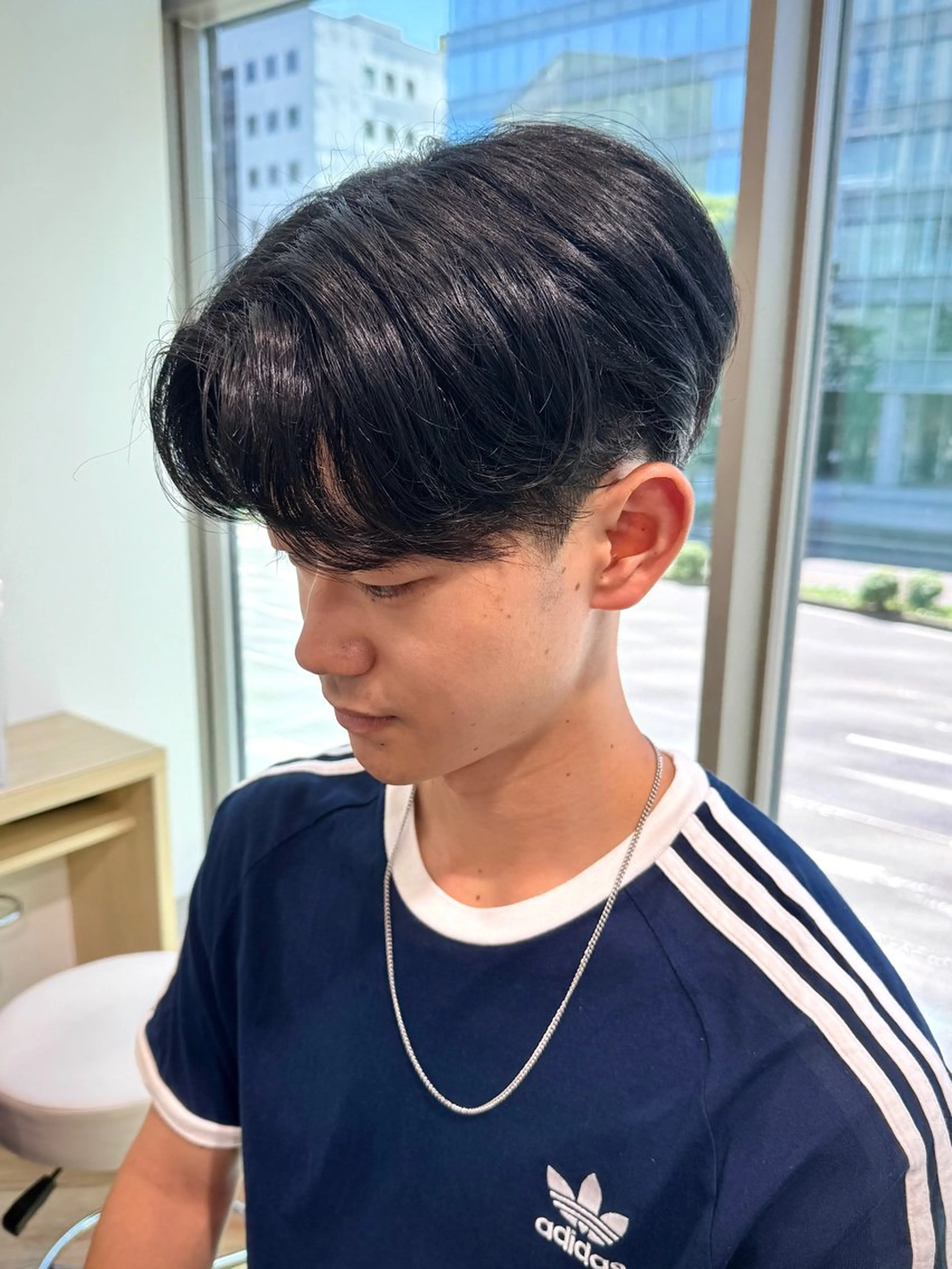 ショート パーマ メンズ メンズ特化/ センターパート/八谷のヘアスタイル