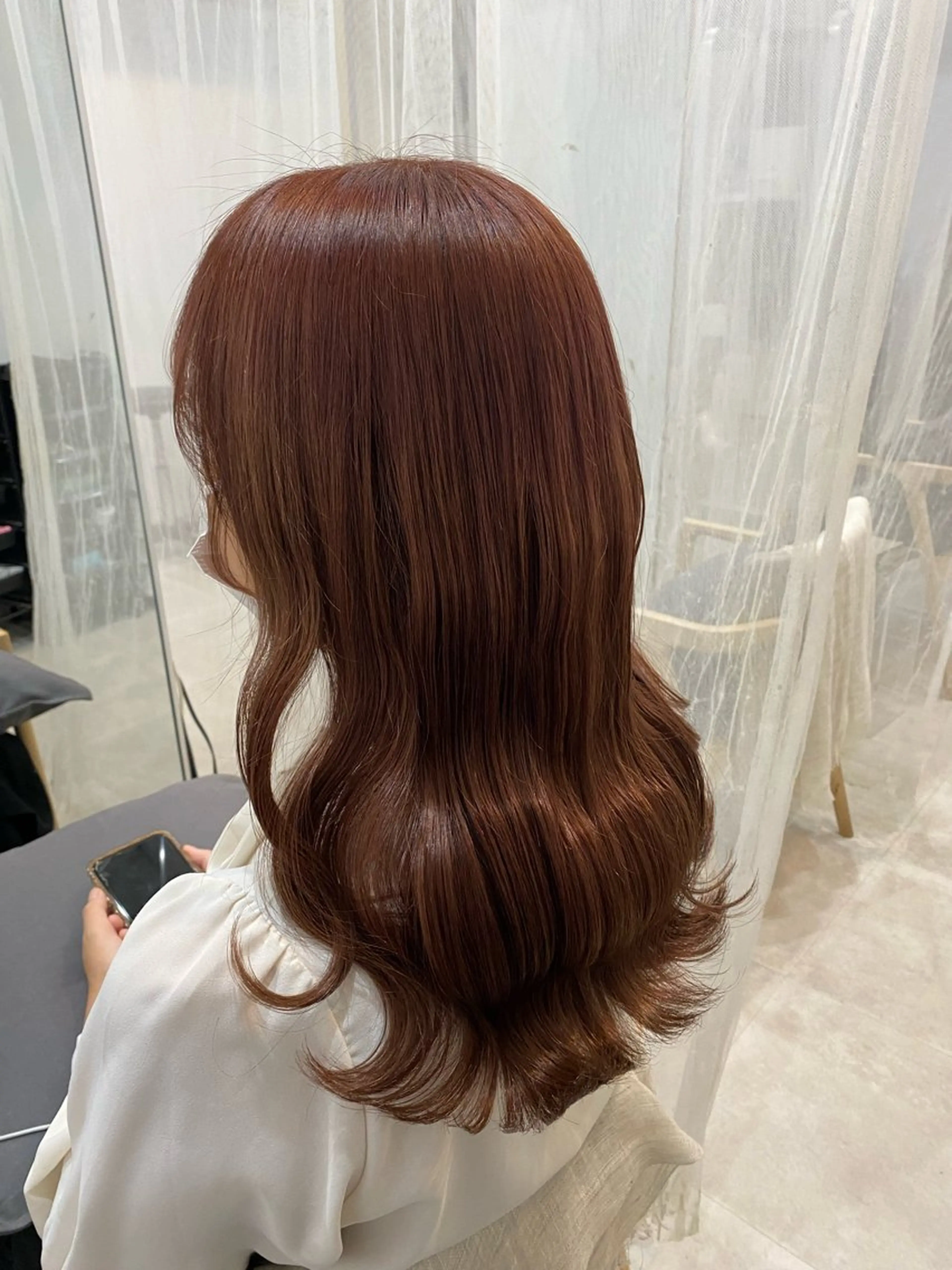 カラー ブラウンカラー ピンクカラー 谷川 李奈のヘアスタイル