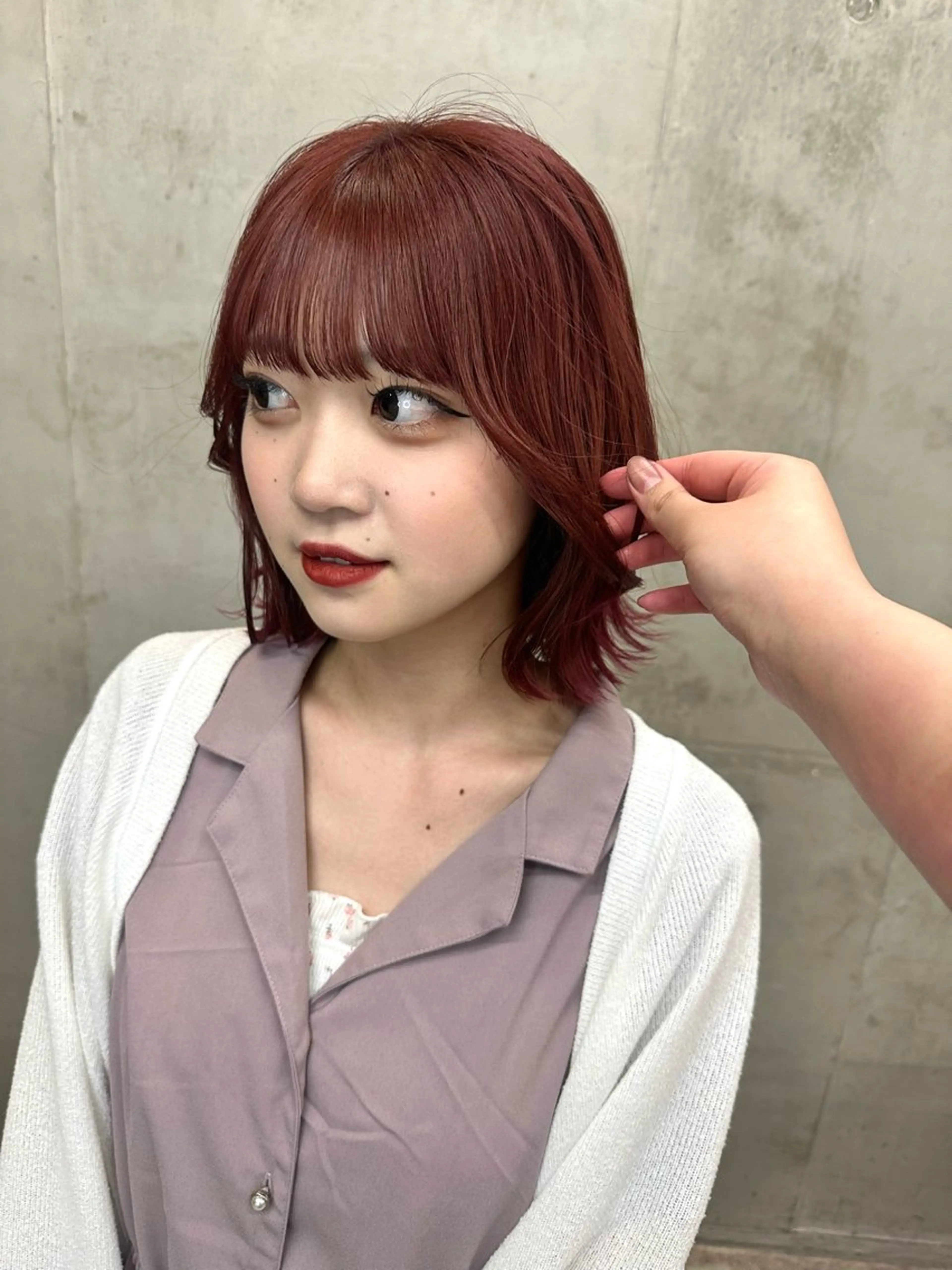 ショート カラー ベージュカラー ブリーチ ボルドーカラー ブラウンカラー ケアブリーチ カット ヘアカラー トリートメント レイヤーカット💫 ／HARUKA🎀のヘアスタイル