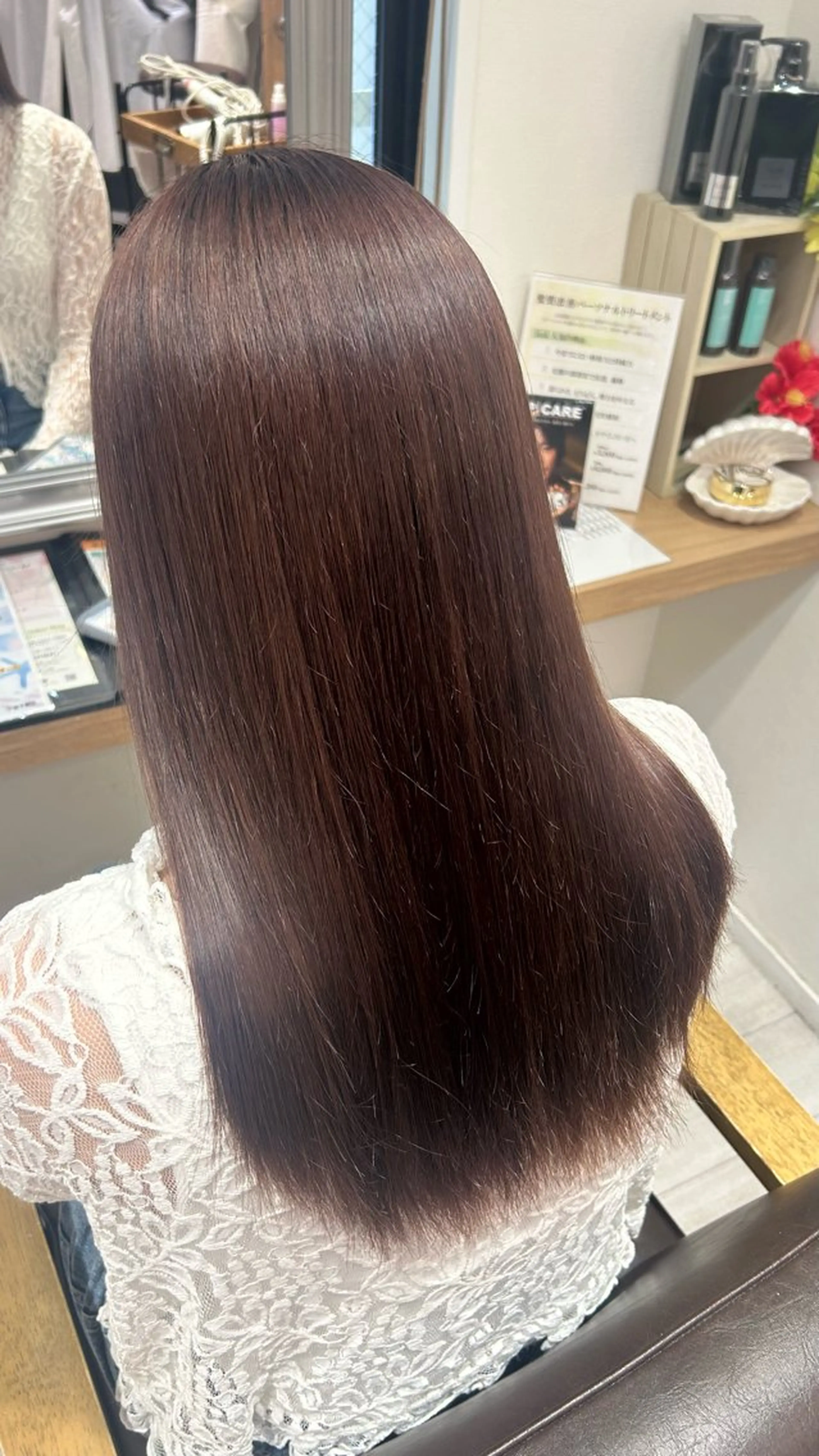ロング カラー ブラウンカラー 透明感カラー ラベンダーカラー ヘアカラー トリートメント まい🎀ピンク💝 透明感/髪質改善のヘアスタイル