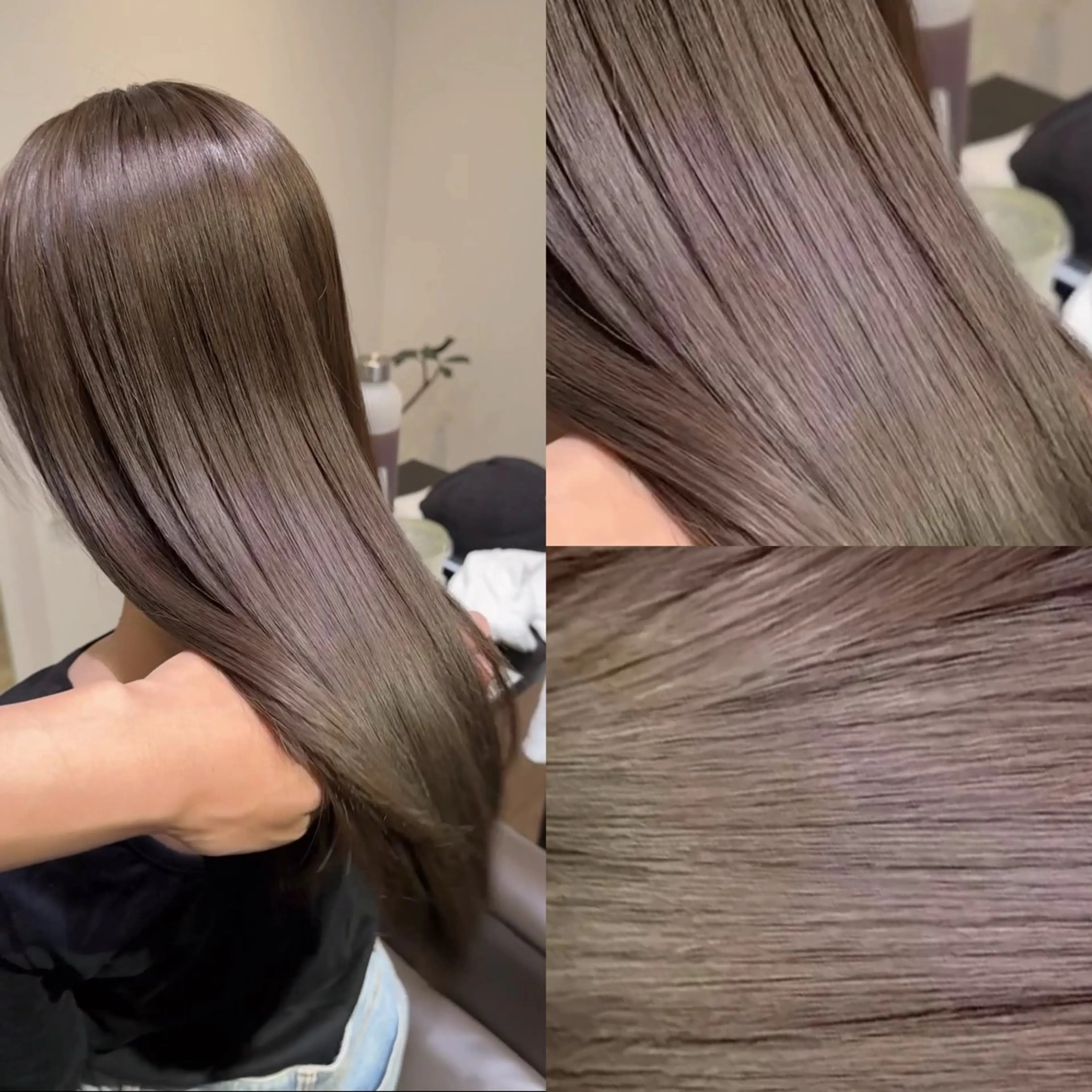 ミディアム ハイライト 髪質改善 韓国風ヘア レイヤーカット 縮毛矯正 カット ヘアカラー ✨髪質改善特化✨ Grand Linkのヘアスタイル