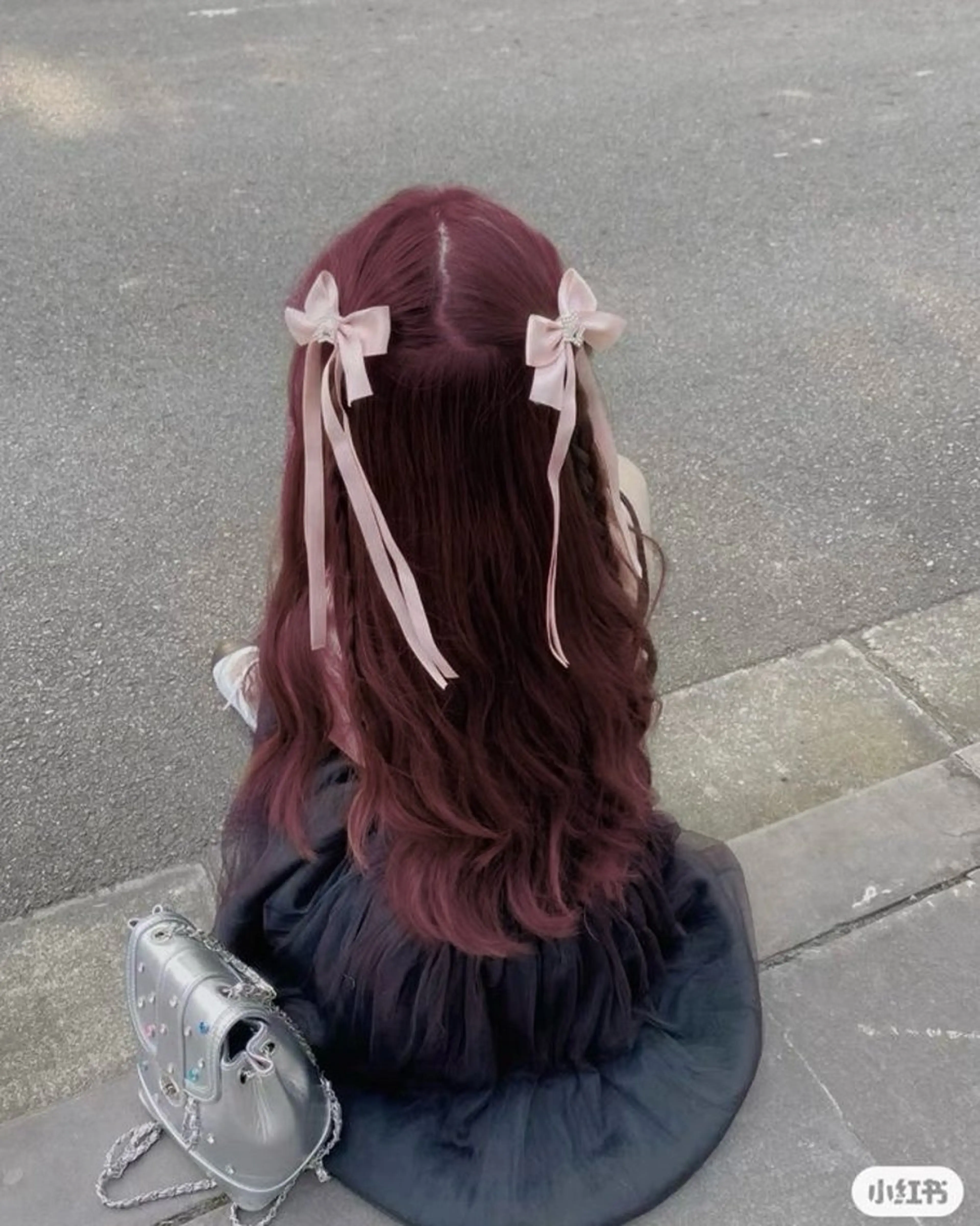 セミロング カラー ヘアアレンジ ケアカラー ヘアカラー ヘッドスパ ヘアセット 中韓🇰🇷暖色/ ワインレッド/らいるのヘアスタイル