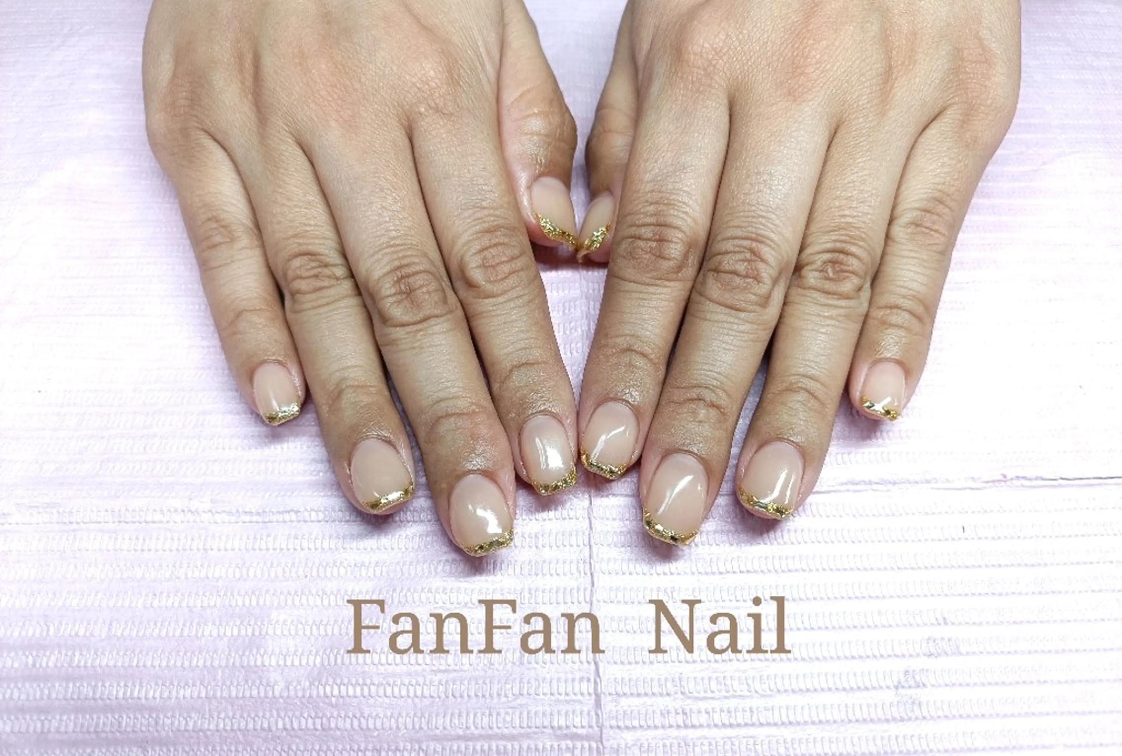 ネイル フレンチネイル ガラスフレンチ RUE FANFANNAILのネイルデザイン