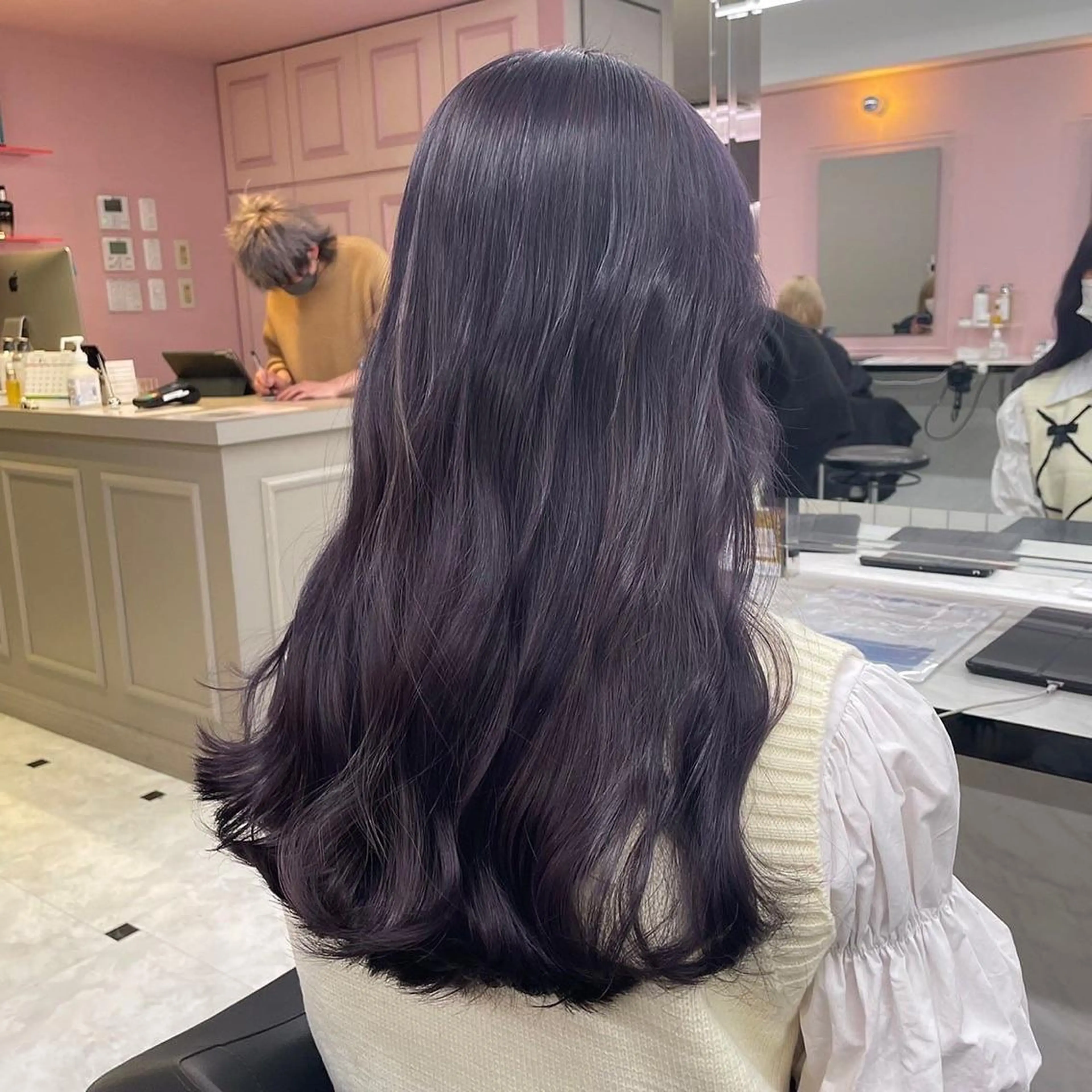 ロング カット ヘアカラー トリートメント ヘッドスパ ヘアセット ♡上品韓国髪♡ブラ ウン/SAYATOのヘアスタイル