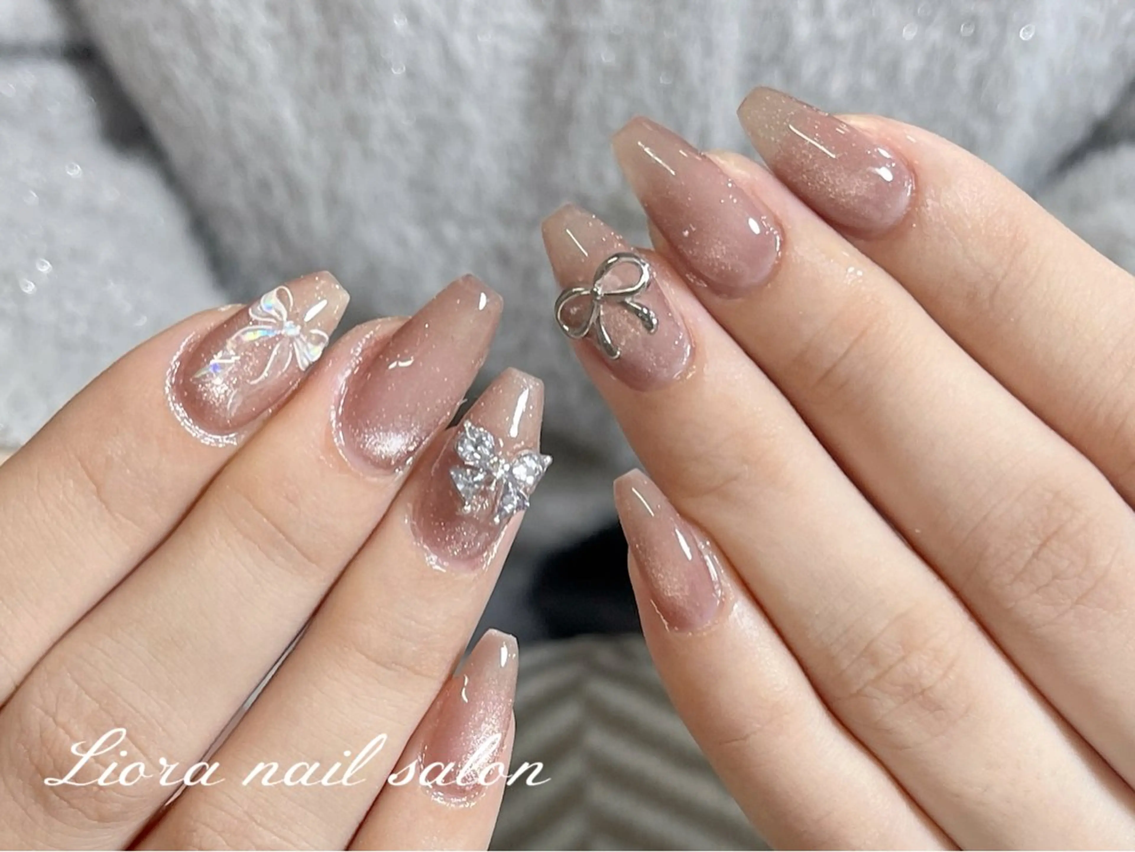 ネイル チークネイル フットネイル フレンチネイル ジェルネイル ガーリー ハンドネイル Liora nail 1のネイルデザイン