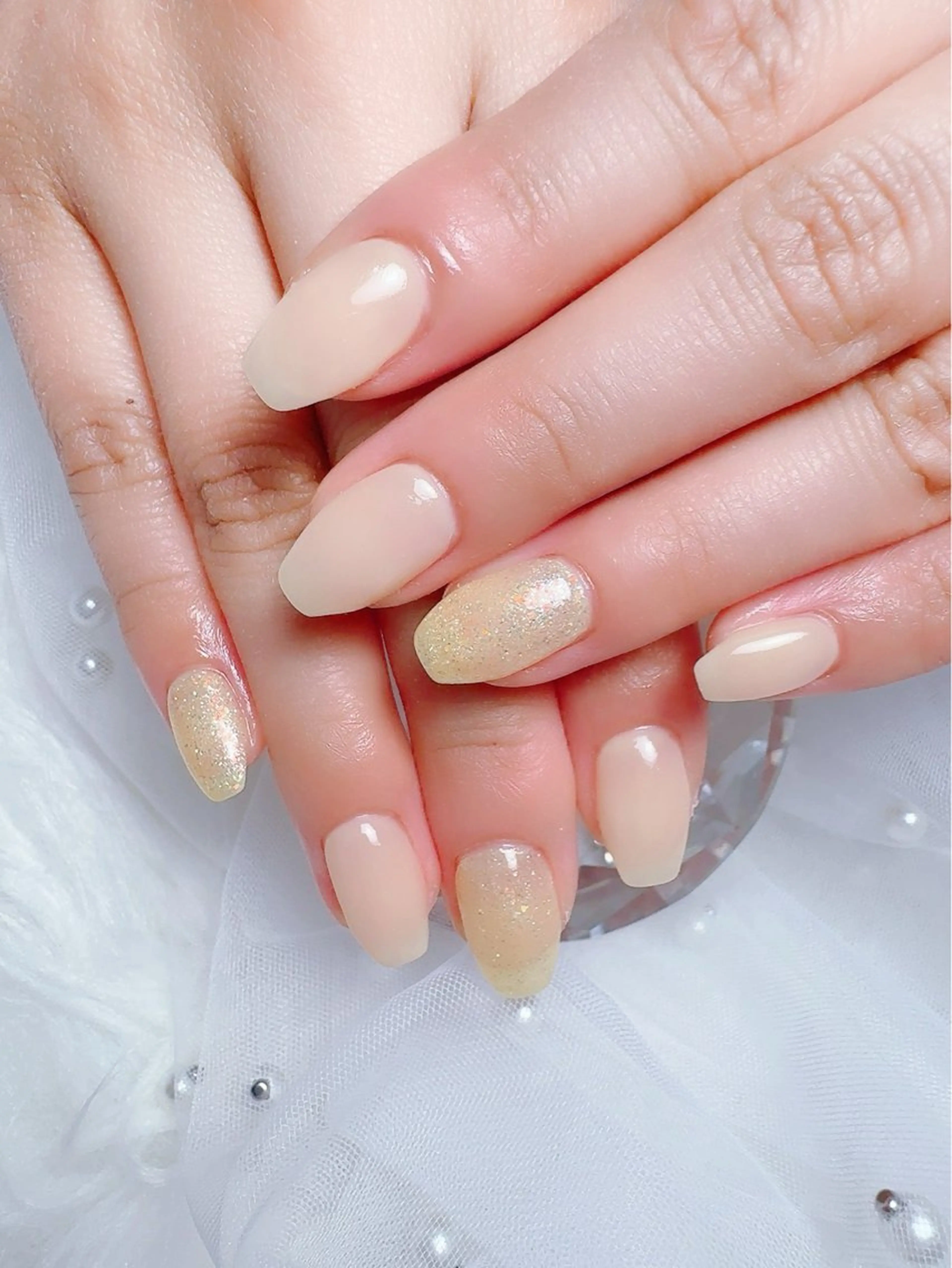 ネイル アートネイル フラッシュネイル フットネイル グラデーション ラメ(グリッター) ハンドネイル BABY  BREATH所属・y natsumiのネイルデザイン