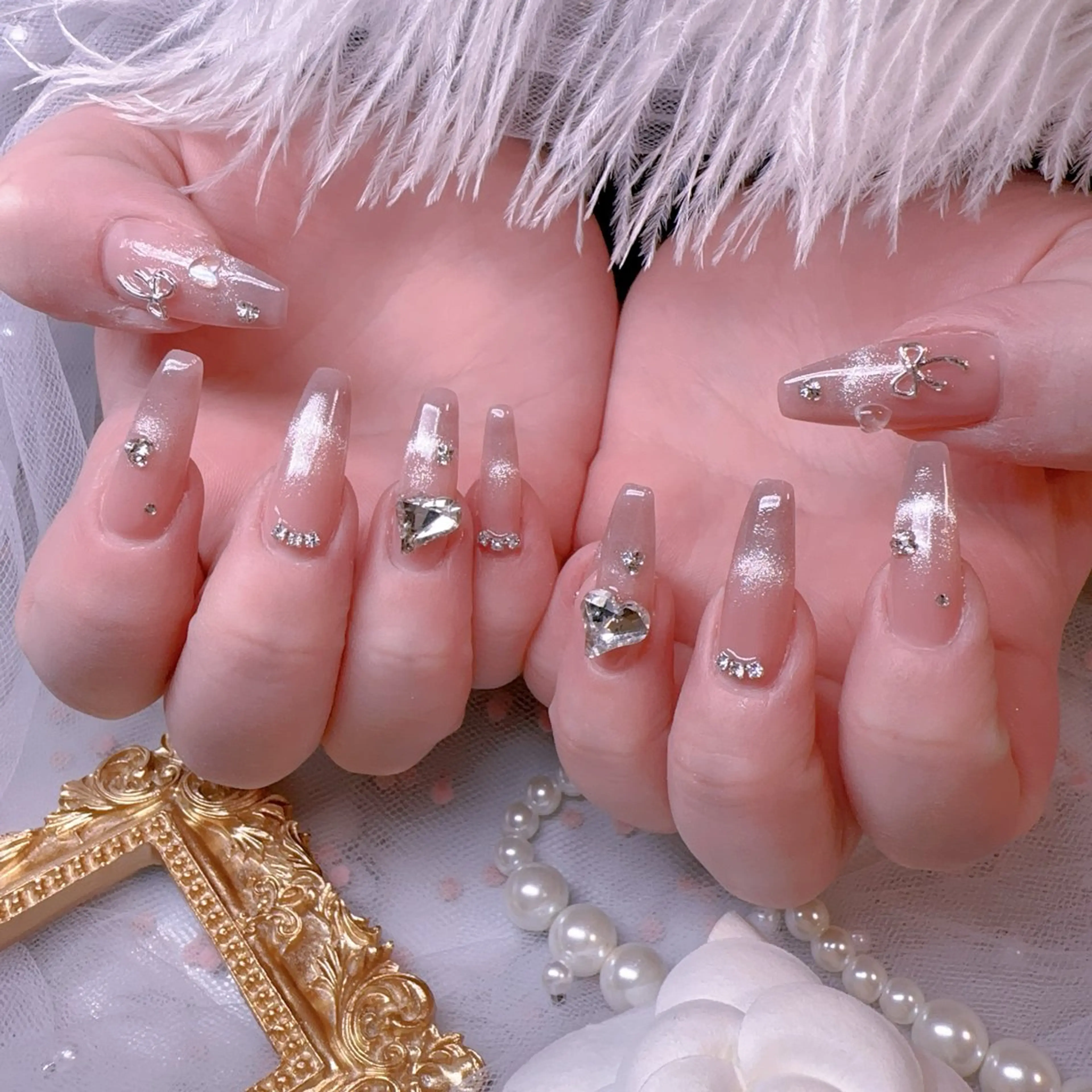 ネイル オーロラネイル フットネイル 韓国ネイル ラメ(グリッター) ラメグラデーション Belle nail salon 新小岩のネイルデザイン