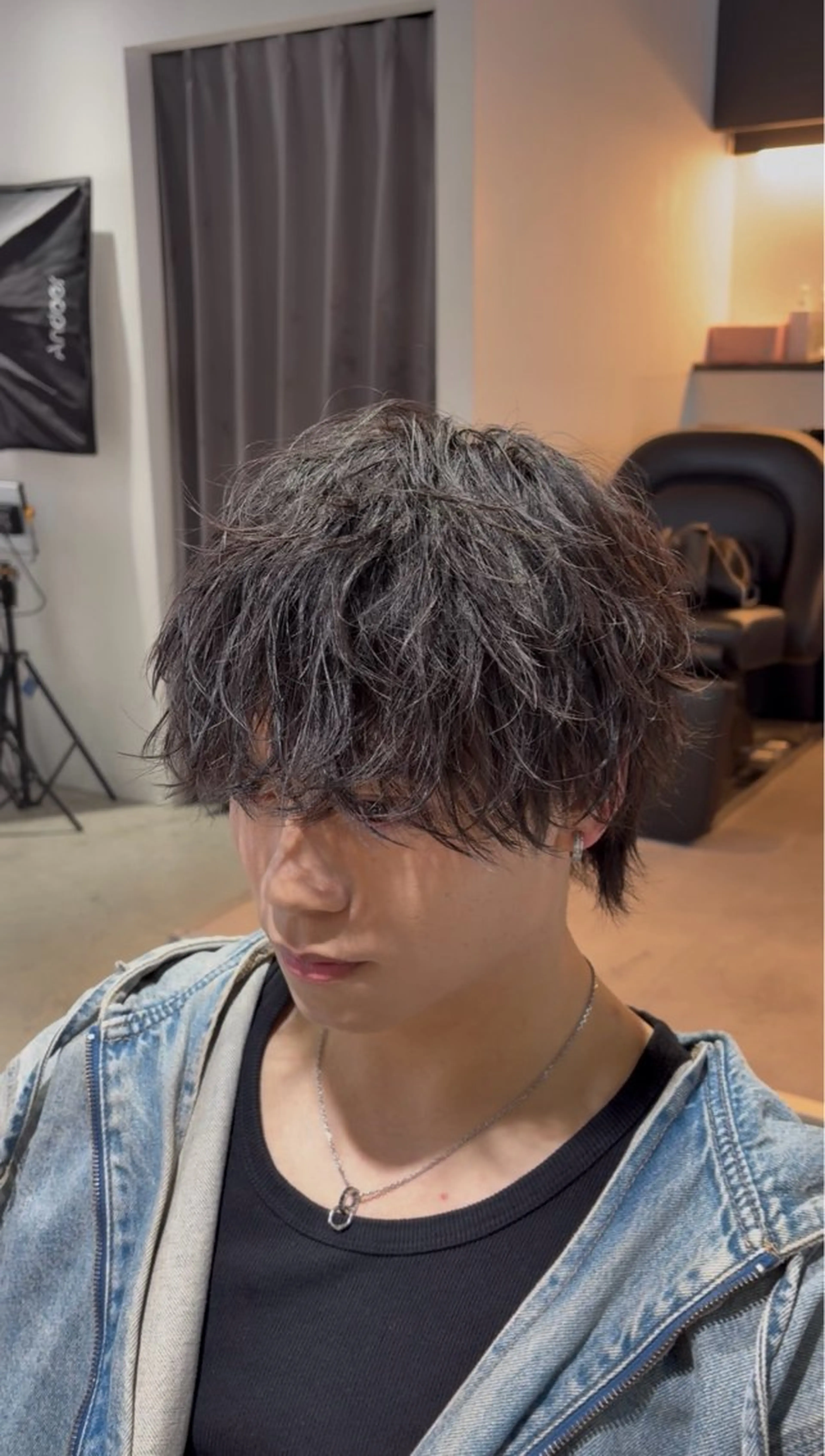 ミディアム ミディアムパーマ Dover中野✂︎ メンズ美容師島村祐輝のヘアスタイル