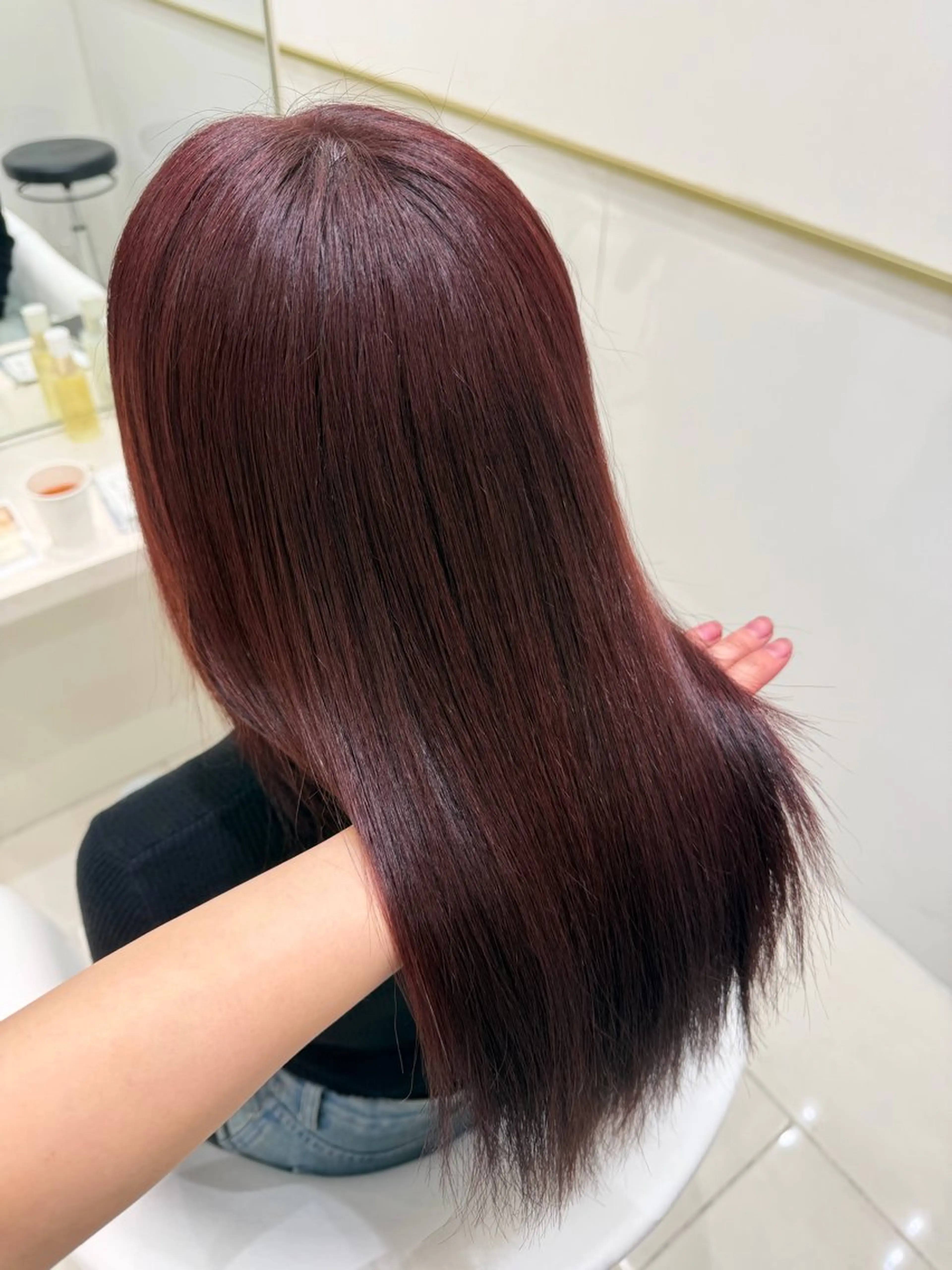 セミロング カラー レッドカラー ヘアカラー トリートメント COA PLUS CHIBA所属・きょうか/髪質改善 /艶カラーのヘアスタイル