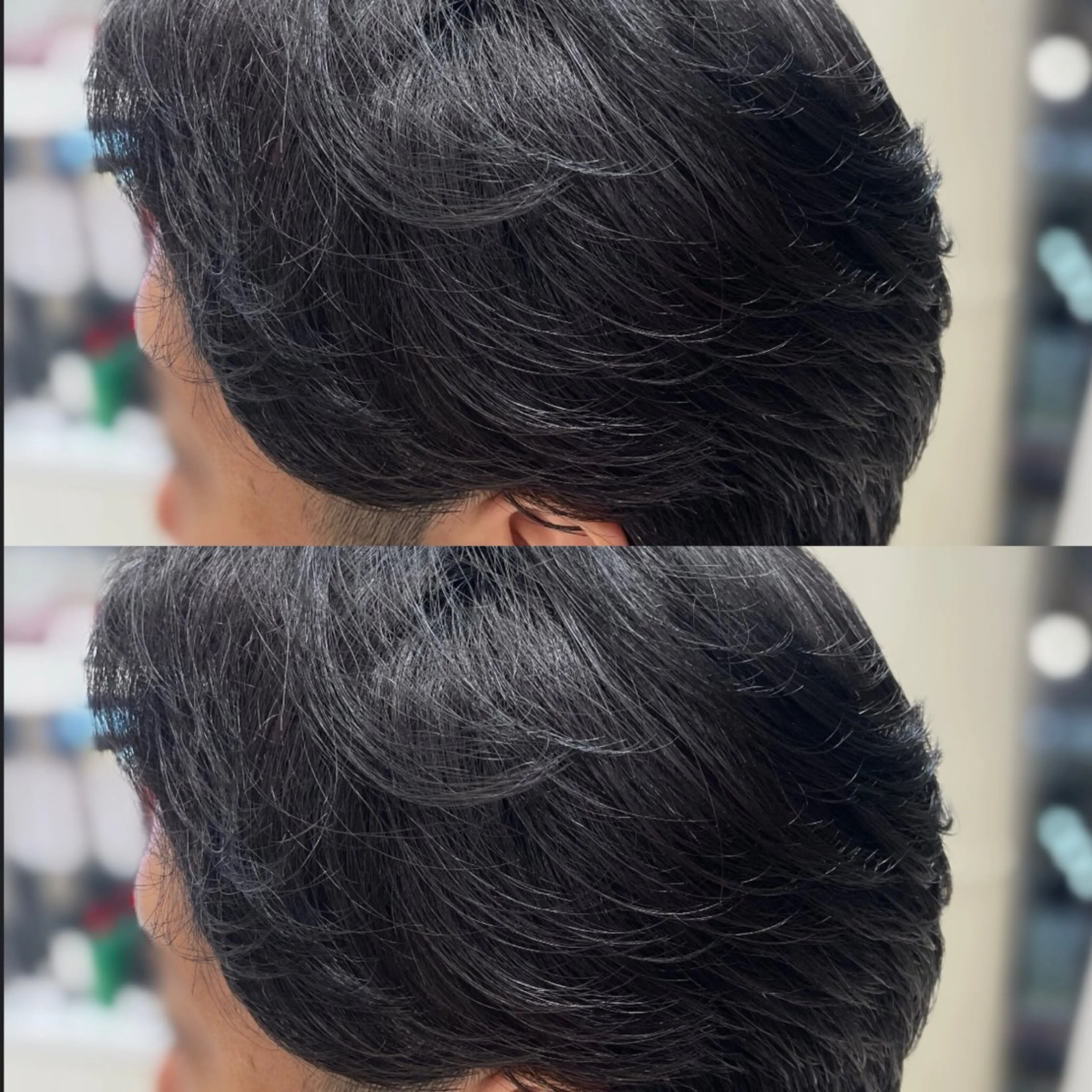 メンズ カット 縮毛矯正 センターパート 川島爽楽のヘアスタイル