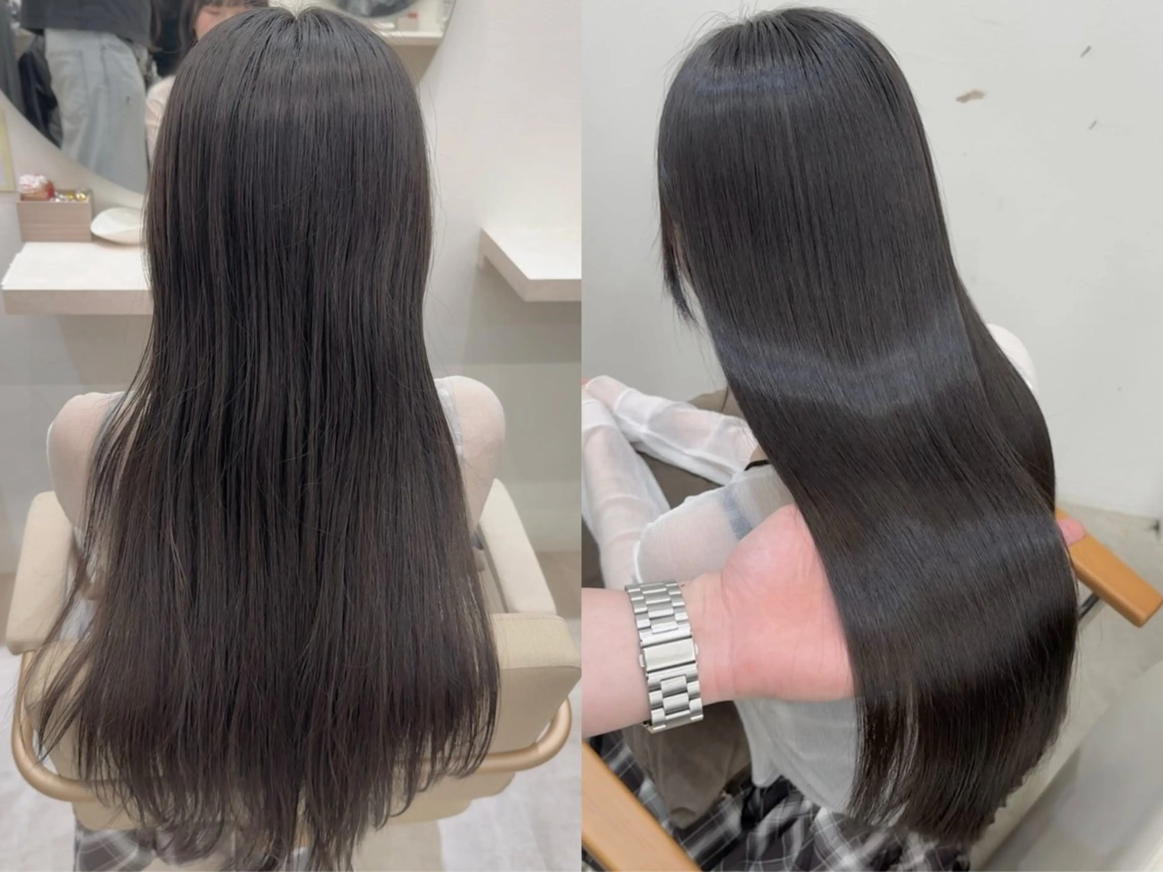 ロング ケアカラー 髪質改善 縮毛矯正 トリートメント 酸性ストレート カット 縮毛矯正 トリートメント 髪質改善×縮毛矯正 Core 片山健太のヘアスタイル