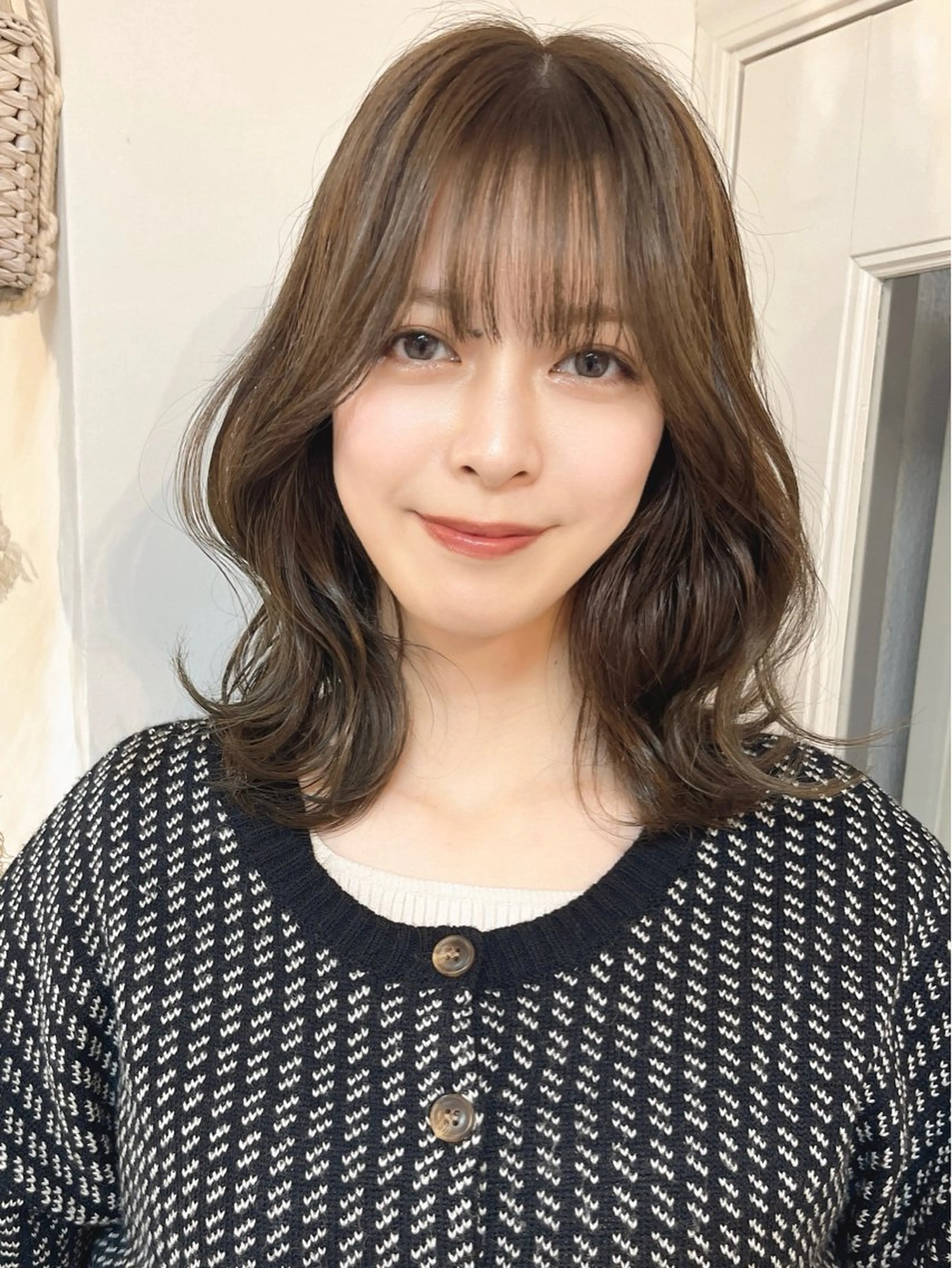 ミディアム 前髪&顔周りカット/ 韓国レイヤー/シバタのヘアスタイル