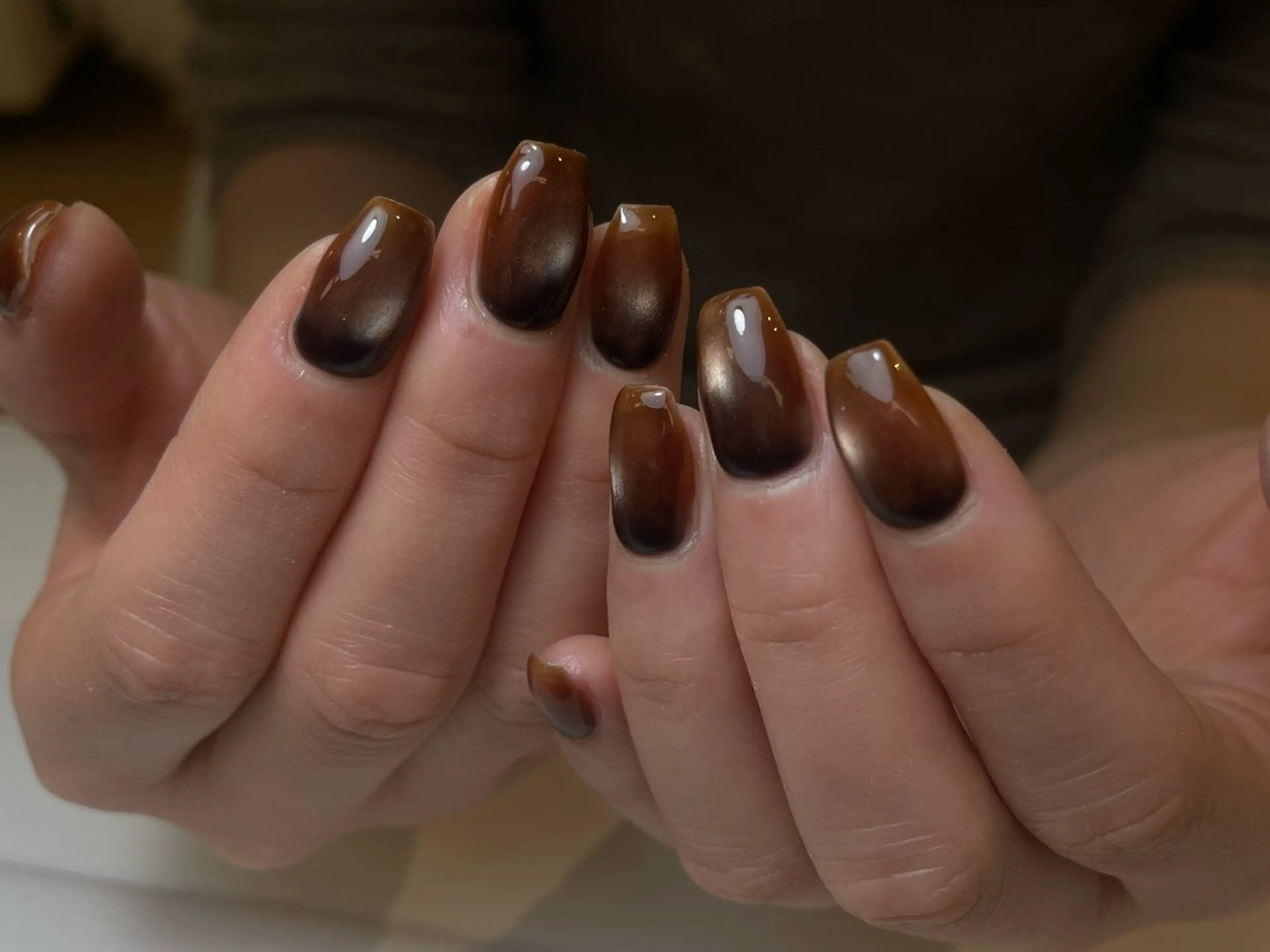 SNS話題ワンホンネイル⟡.·*.カラーグラデーション➕マグネットの写真