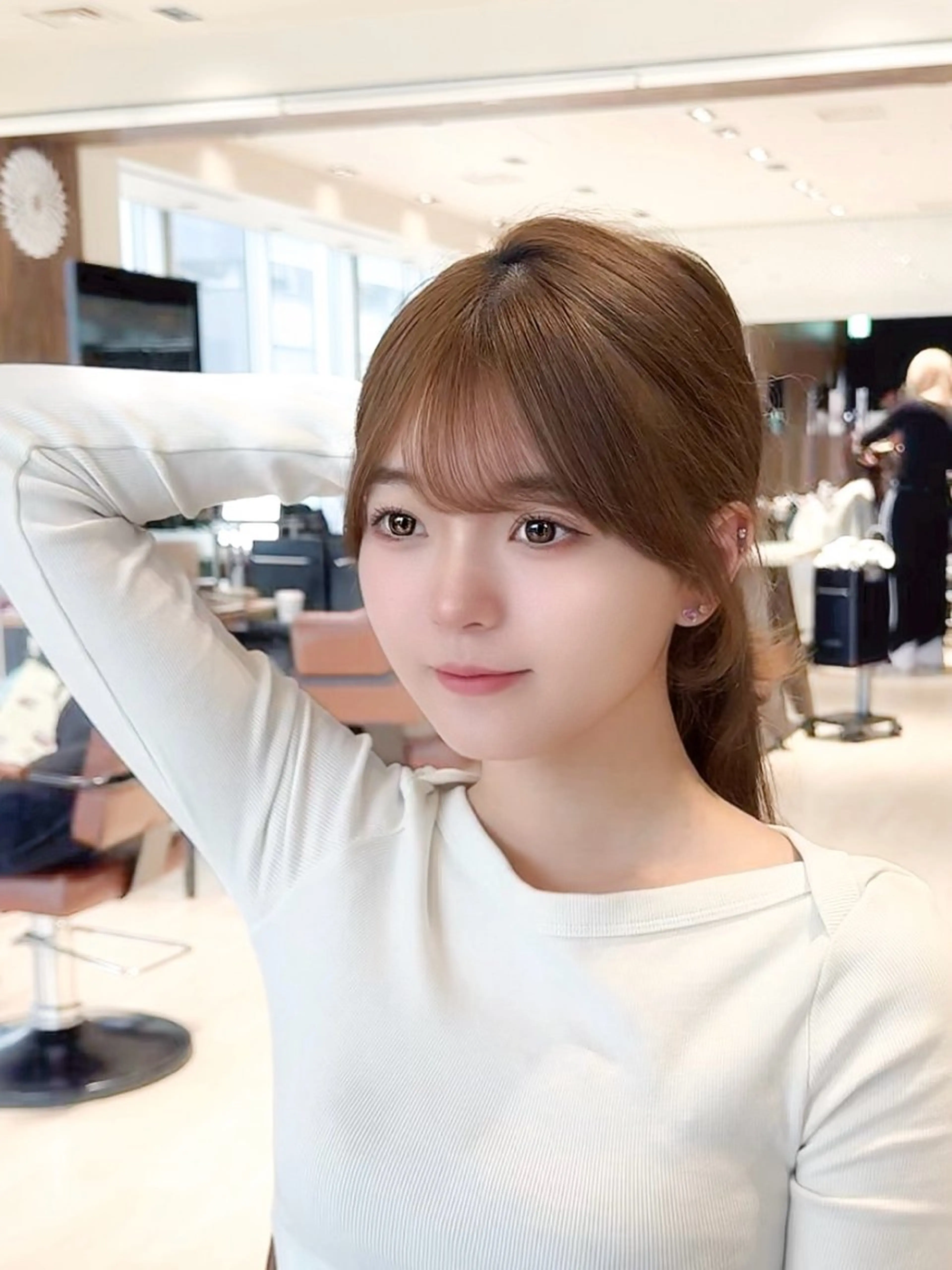 ミディアム カラー ヘアアレンジ 最小顔周り&レイヤー 特化/池袋/kokiのヘアスタイル