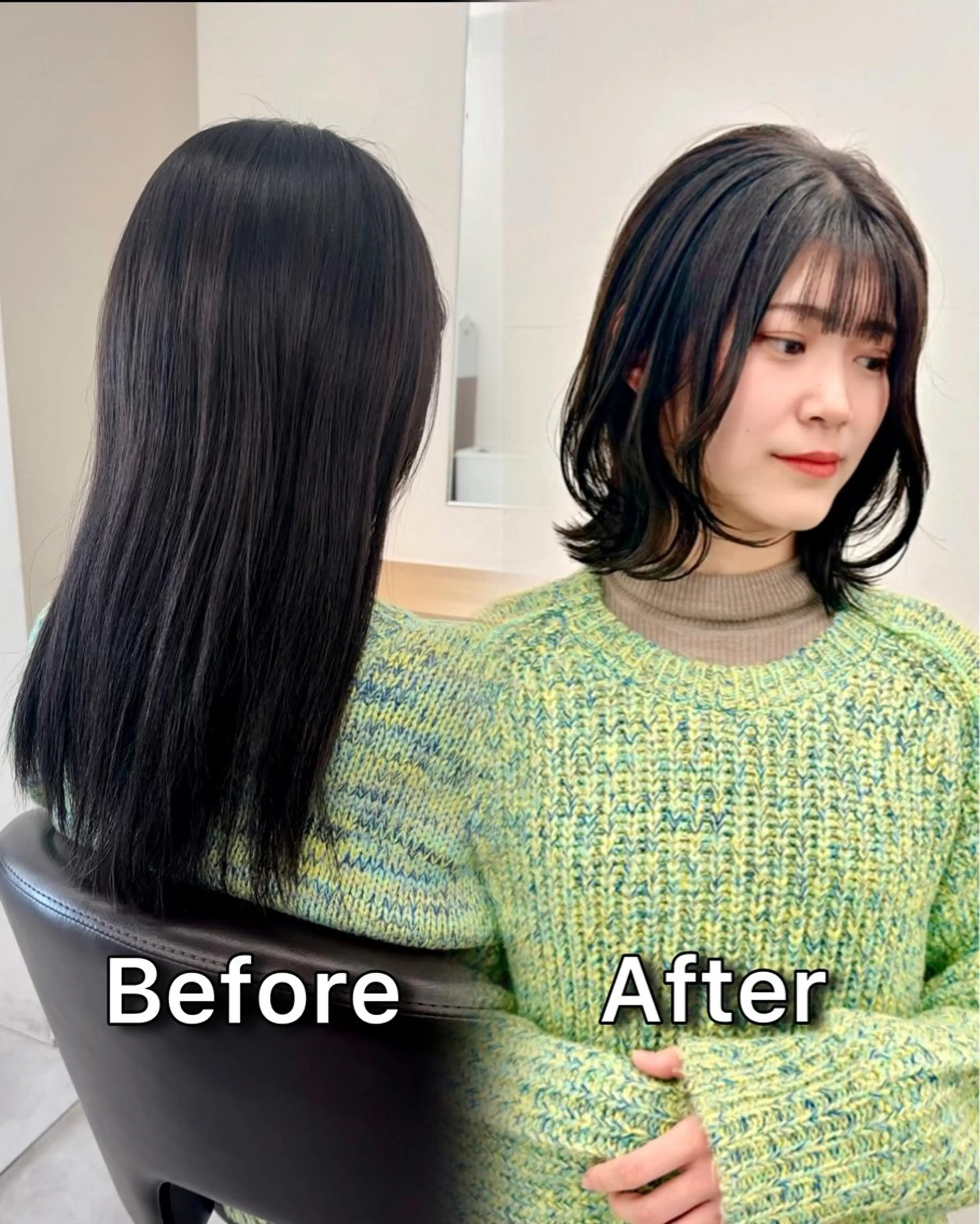 ミディアム カラー カット ヘアカラー トリートメント ブリーチなし/レイヤ ー特化🌈Tommyのヘアスタイル