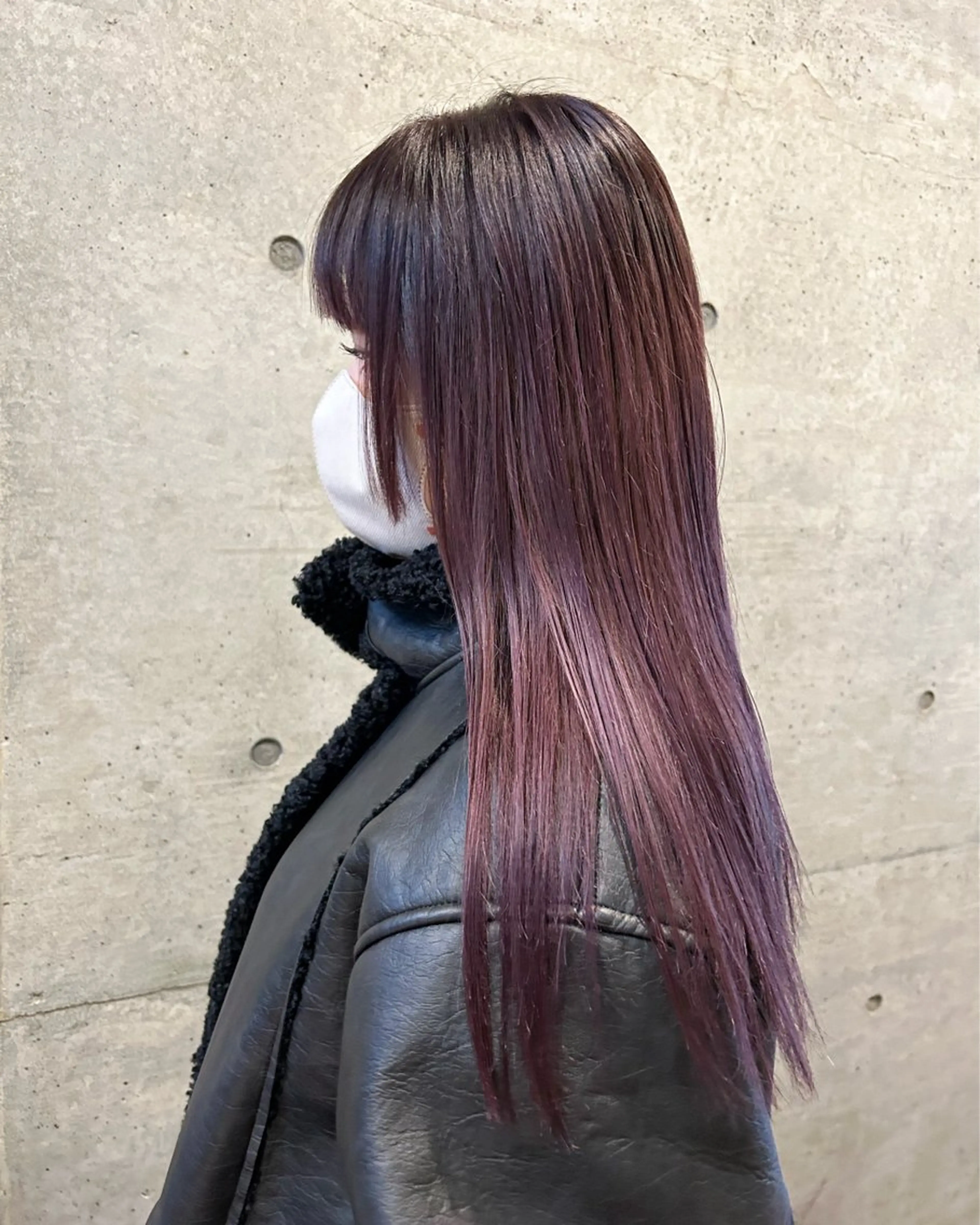 ロング カラー ブリーチ ボルドーカラー カット ヘアカラー トリートメント 後藤紗英/髪質改善 /オリーブベージュのヘアスタイル