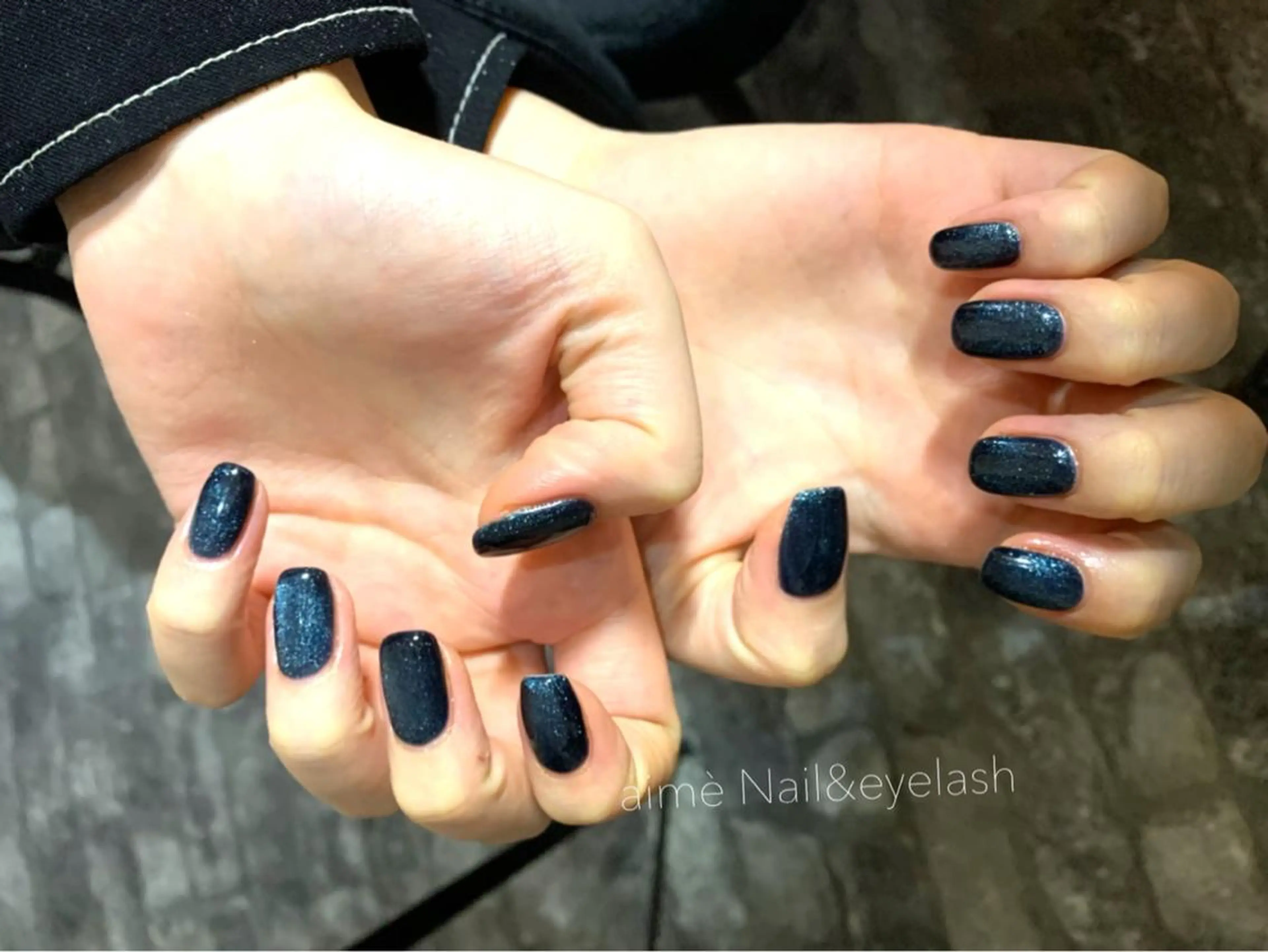 ネイル マグネットネイル スクエアネイル aime 中崎町のネイルデザイン