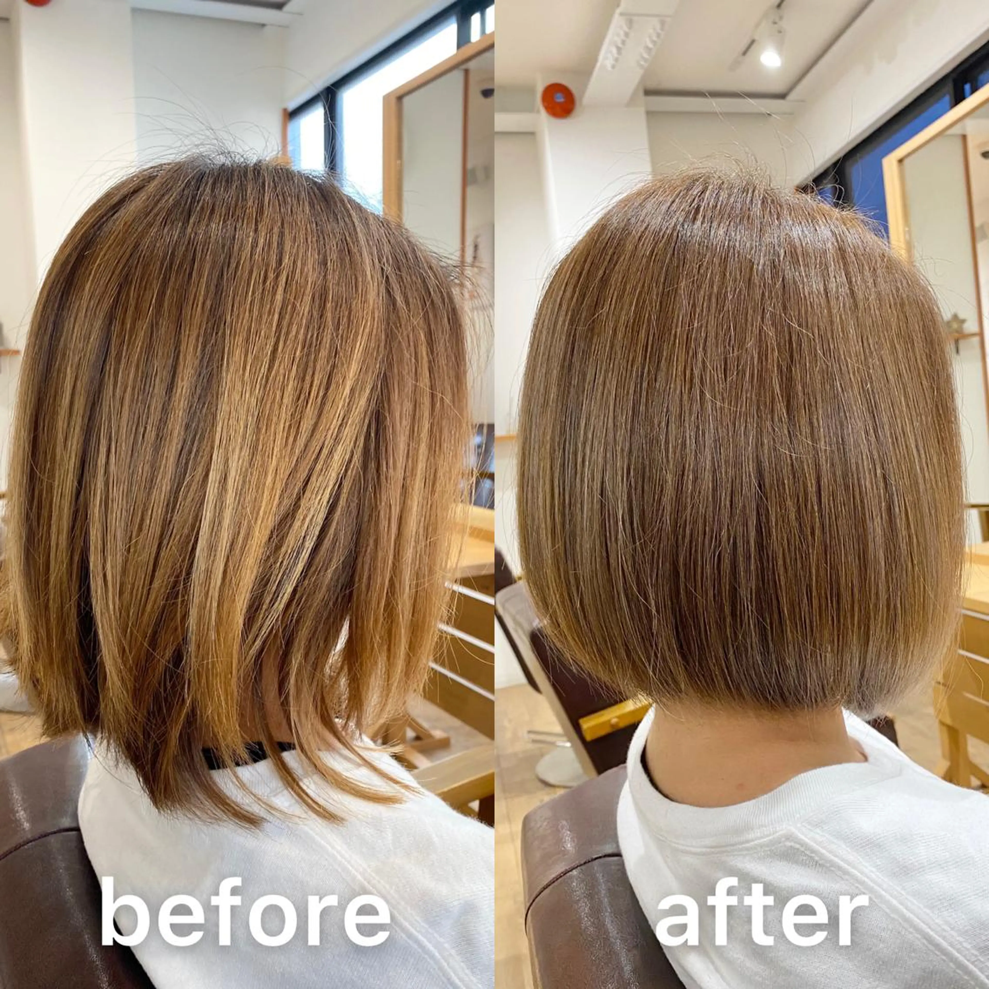 ショート カラー 切りっぱなしボブ アッシュ ベージュカラー 透明感カラー ボブ KIZU 髪質改善 オカルト怪談のヘアスタイル