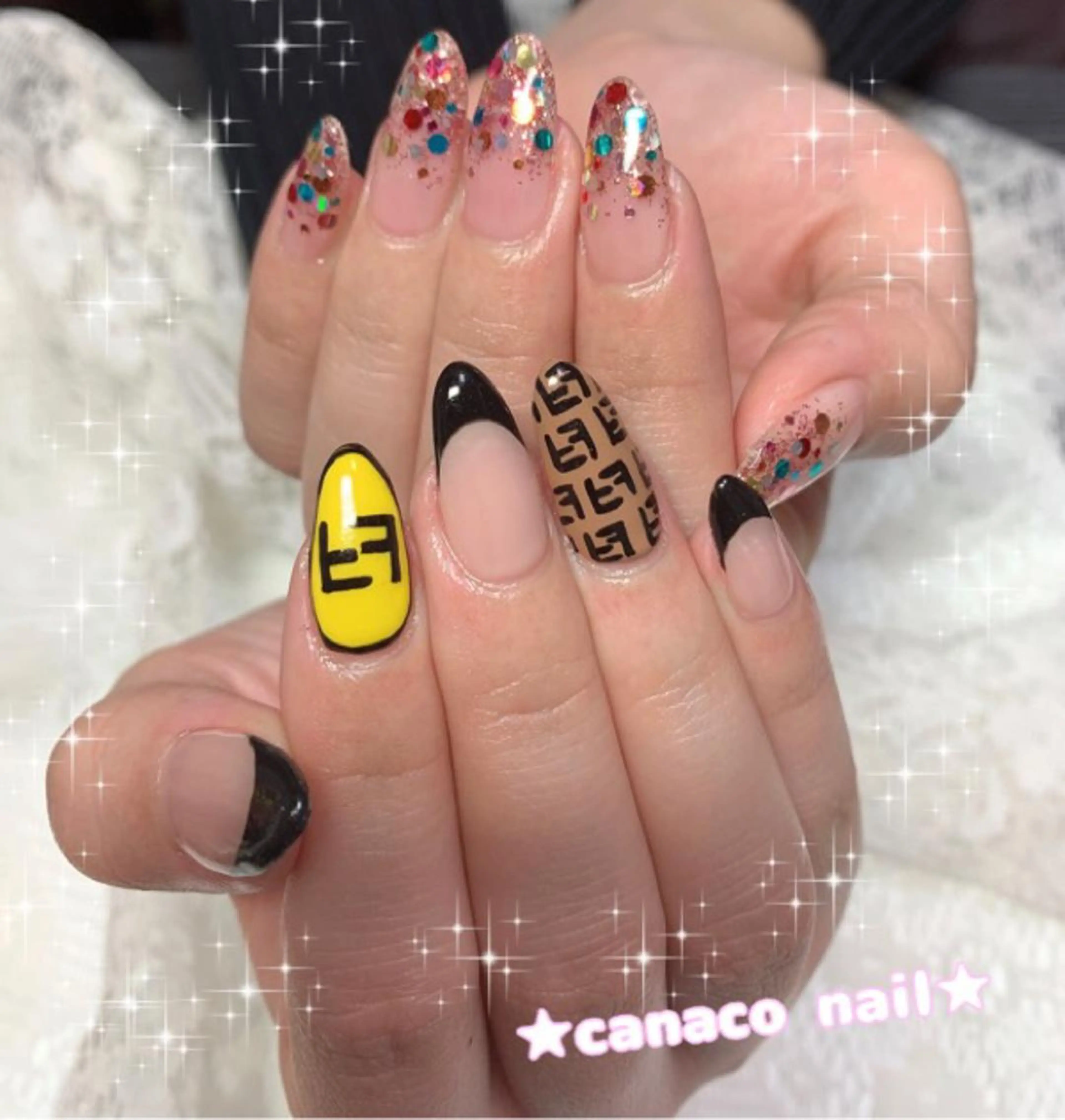 ネイル フレンチネイル ホログラムネイル ハンドネイル ハンドケア Felice所属・ベテランネイル cnc  nailのネイルデザイン