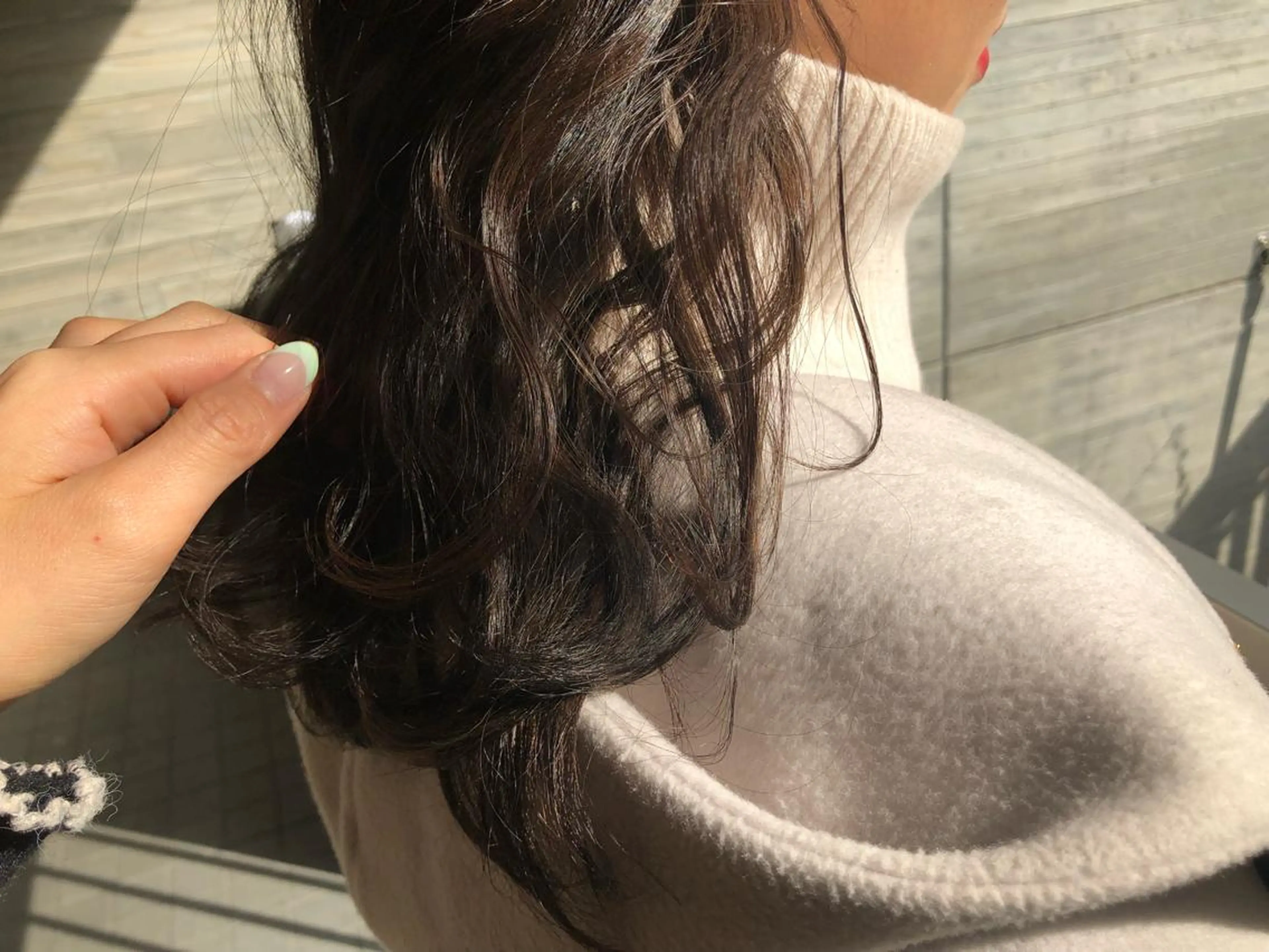 セミロング カラー パーマ ヘアアレンジ 藤井 菜緒のヘアスタイル