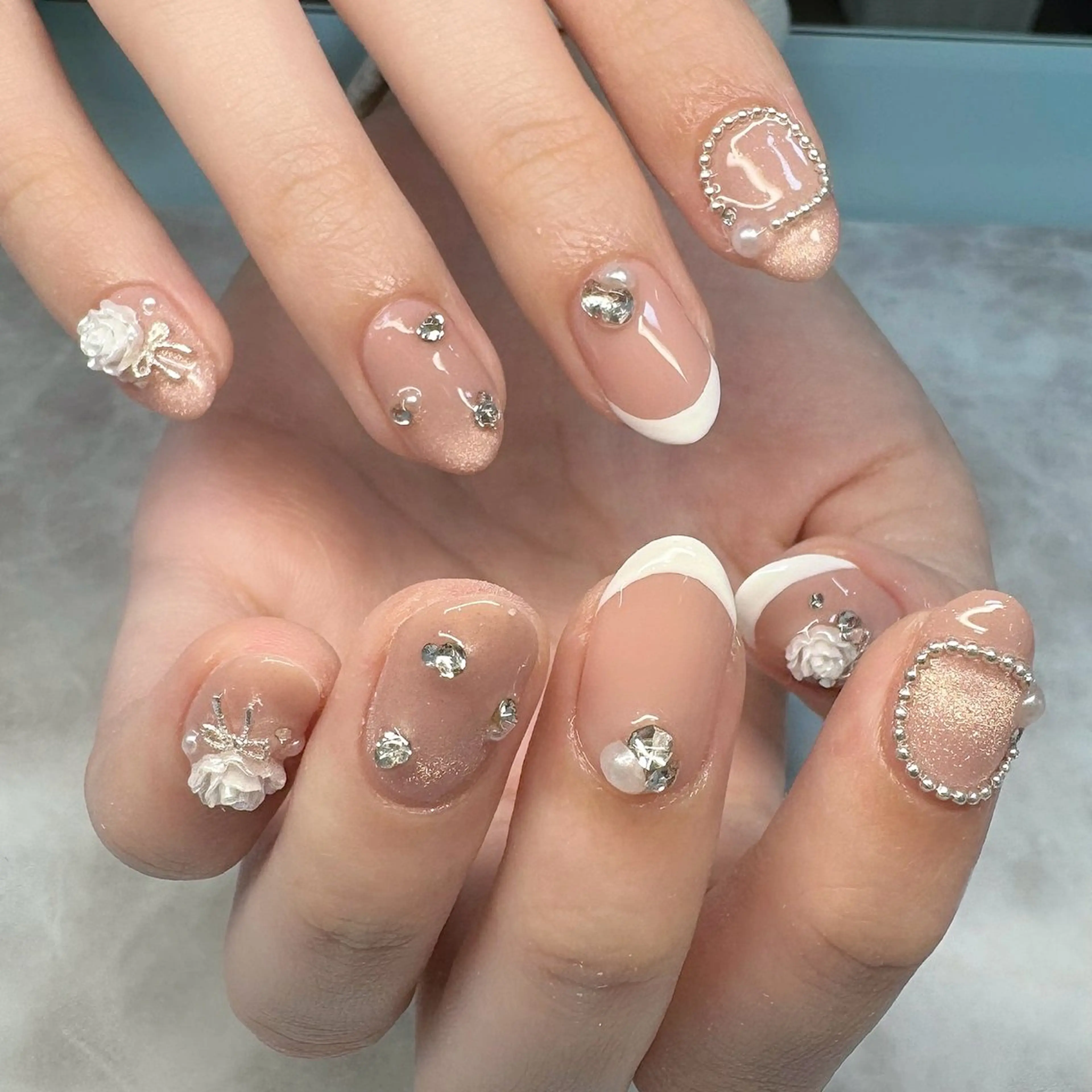 ネイル ハンドネイル ハンドケア 🎀sao🎀銀座 韓国/ワンホンネイルのネイルデザイン