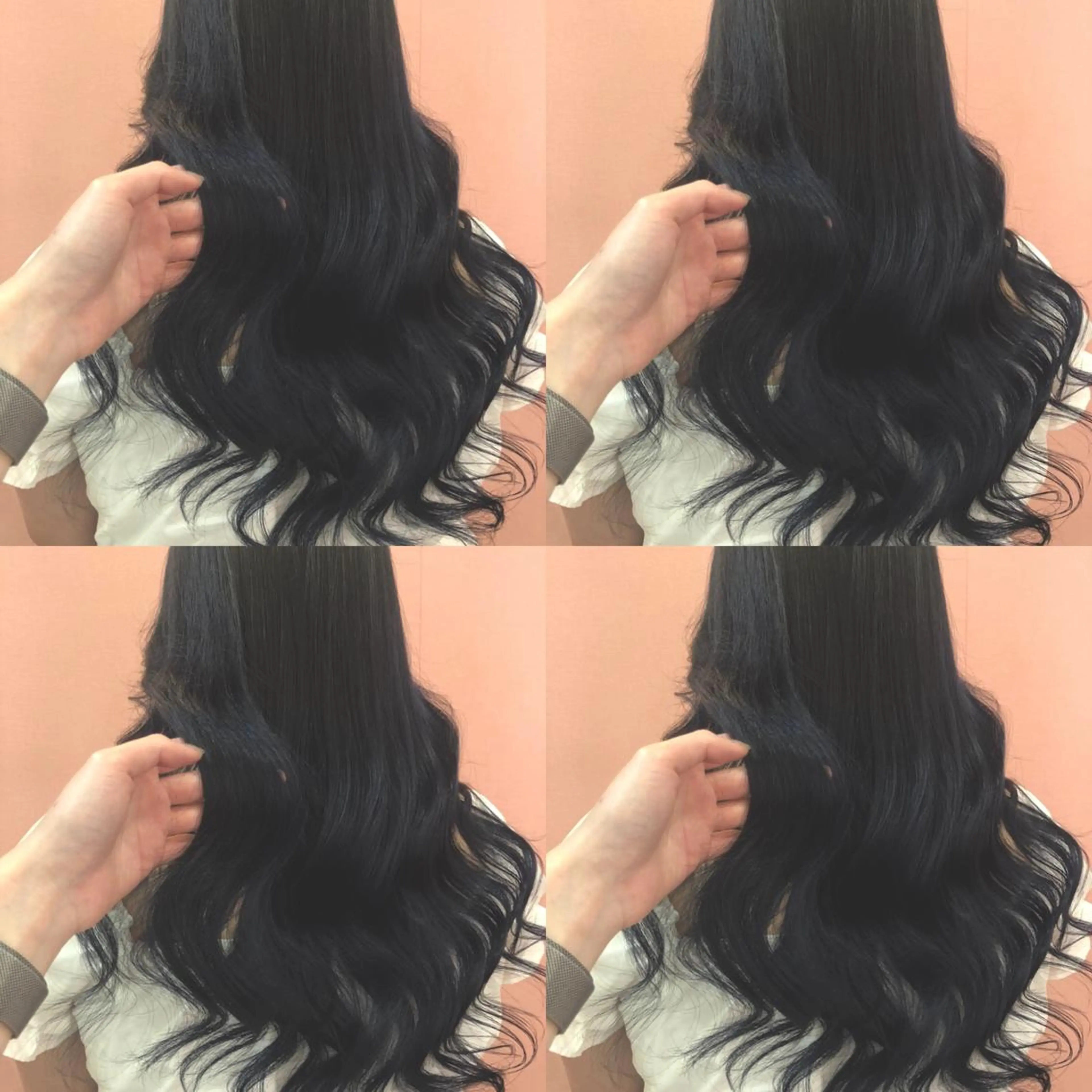 ロング カラー 黒髪 ブルーカラー ブルーブラック 🌷MAYU 🌷のヘアスタイル